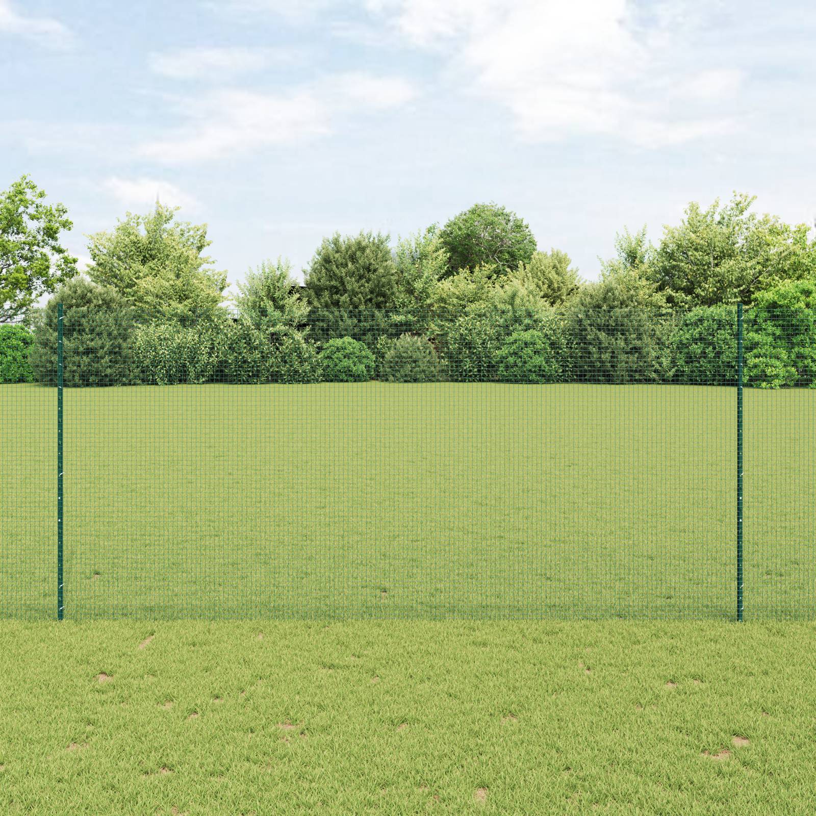 vidaXL Schweißdrahtzaun mit 5 U-Pfosten Grün 1,4x10 m Stahl