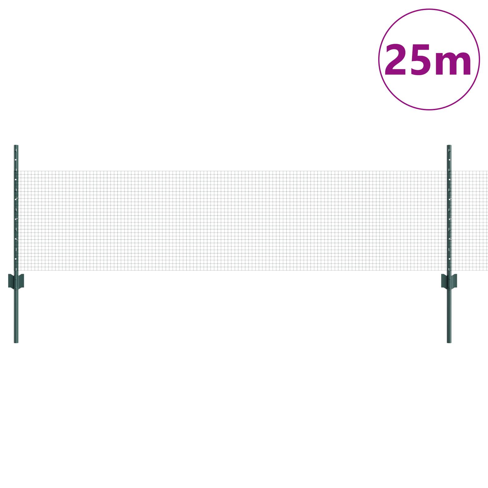 vidaXL Hühnerdrahtzaunset Set aus 2 Grün Verzinkter Stahl 25 x 0.5 m