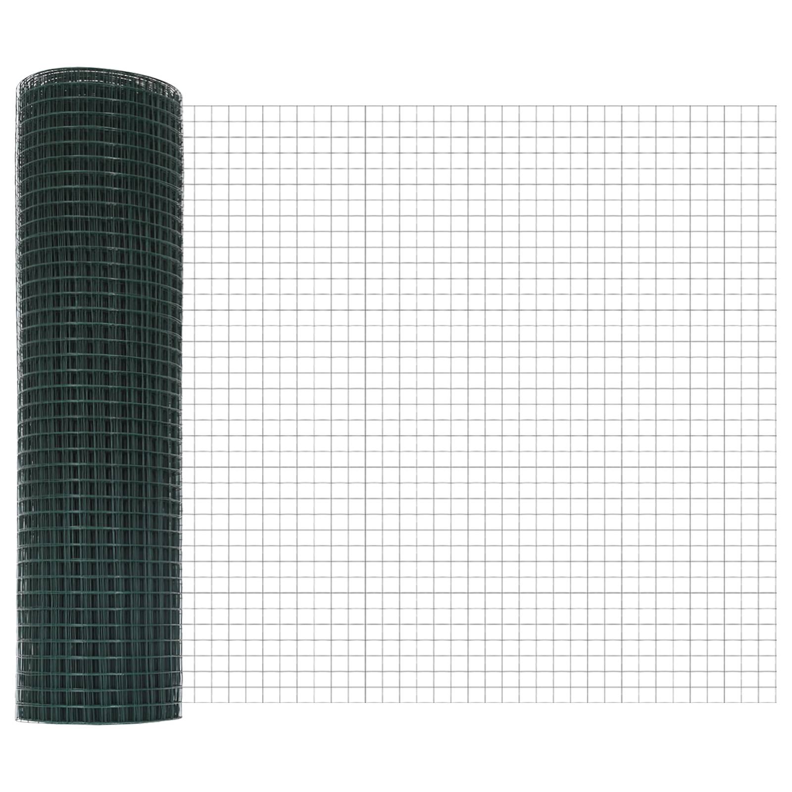 vidaXL geschweißter Drahtzaun Grün 0.4x50 m Stahl