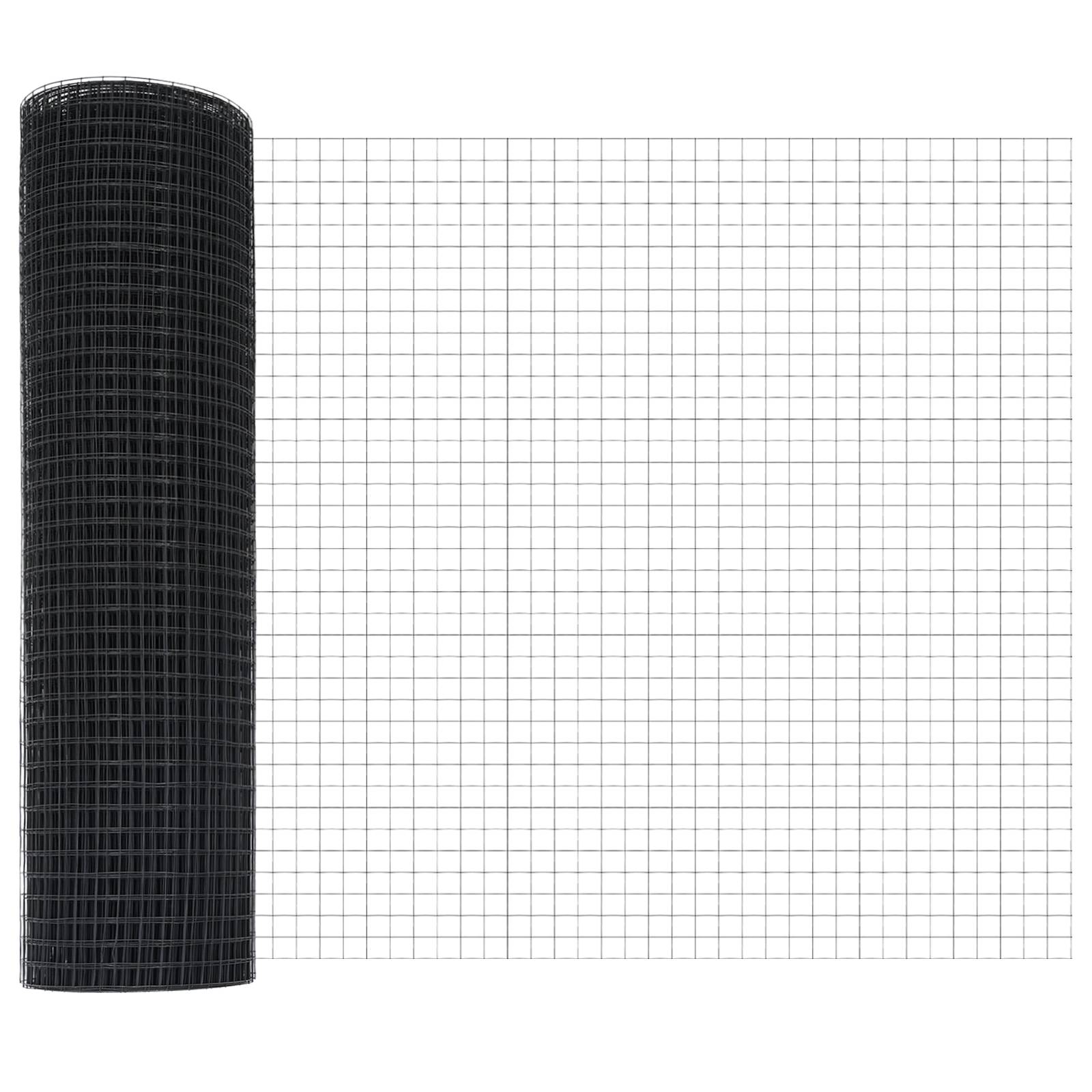 vidaXL Schweissdrahtzaun mit 22 U Pfosten grau 0.5x50 m Stahl