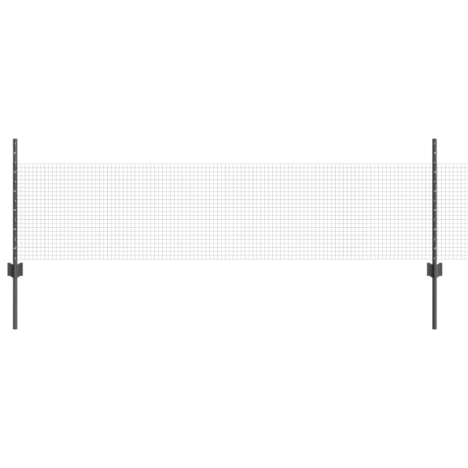 vidaXL Gartenzaun-Set Set mit 2 Grau Metall Groß Langlebig
