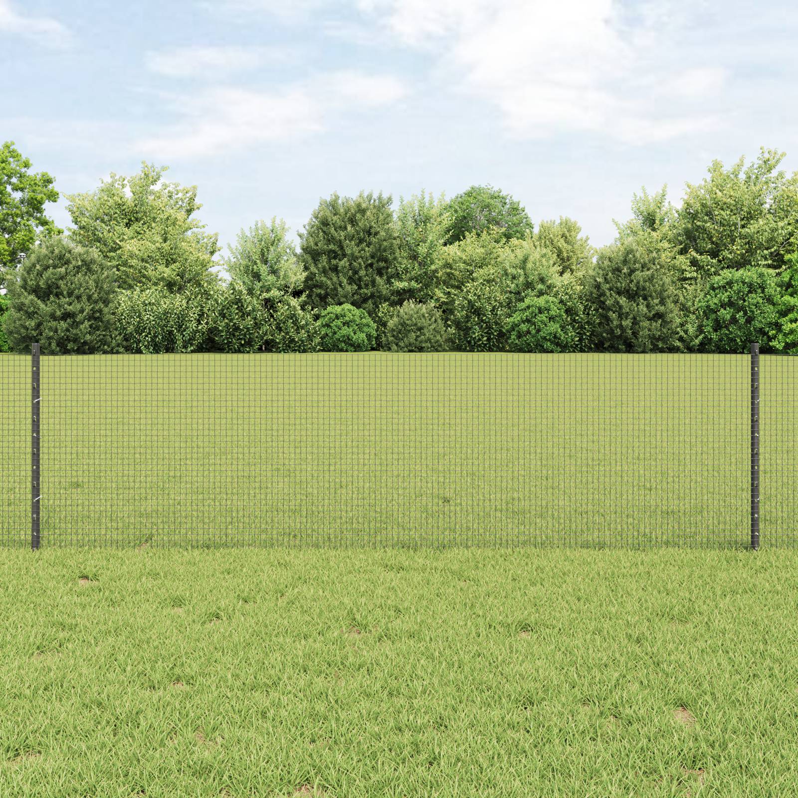 vidaXL Geschweißter Drahtzaun mit 22 U-Pfosten Grau 0,6x50 m Stahl