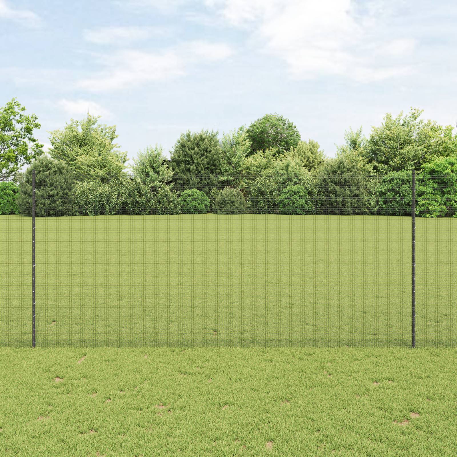 vidaXL Schweißgitterzaun mit 44 U-Posts Grau 1.4x50 m Stahl