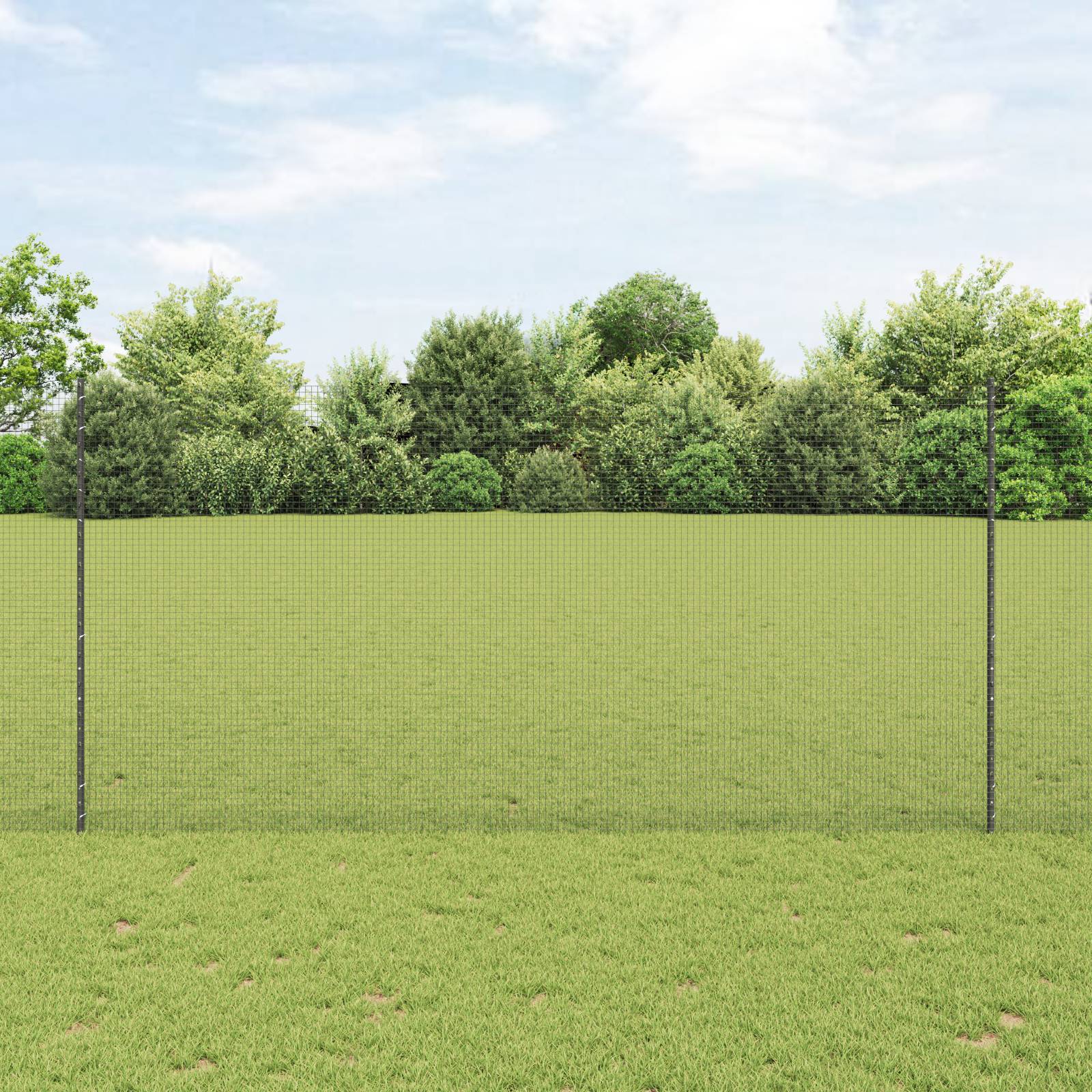 vidaXL Gartenzaunset Set aus 2 Grau Metall 25 x 1,5 m Langlebig