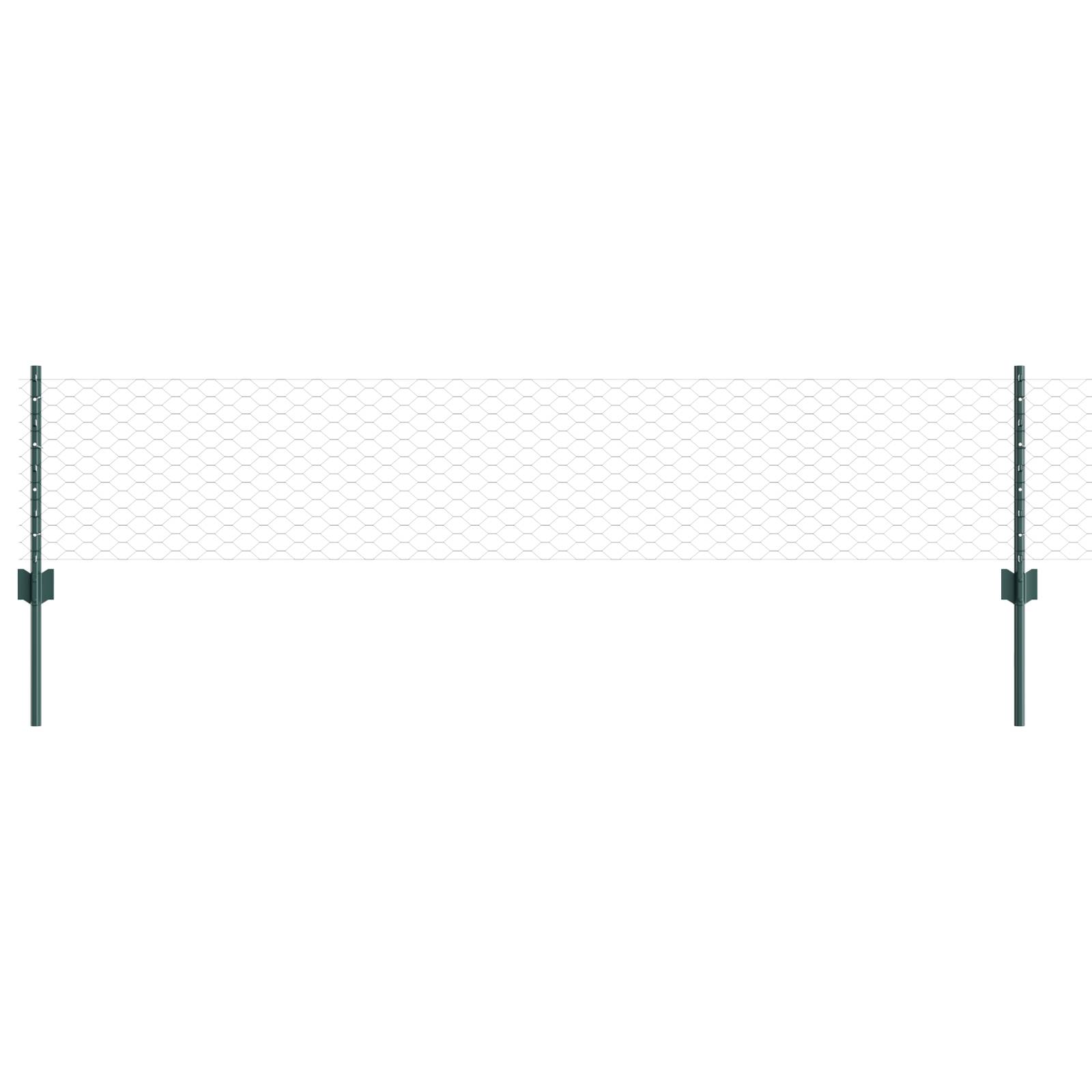 vidaXL Zaunpfosten 5 Stk U-Kanal Grün 40 cm Stahl