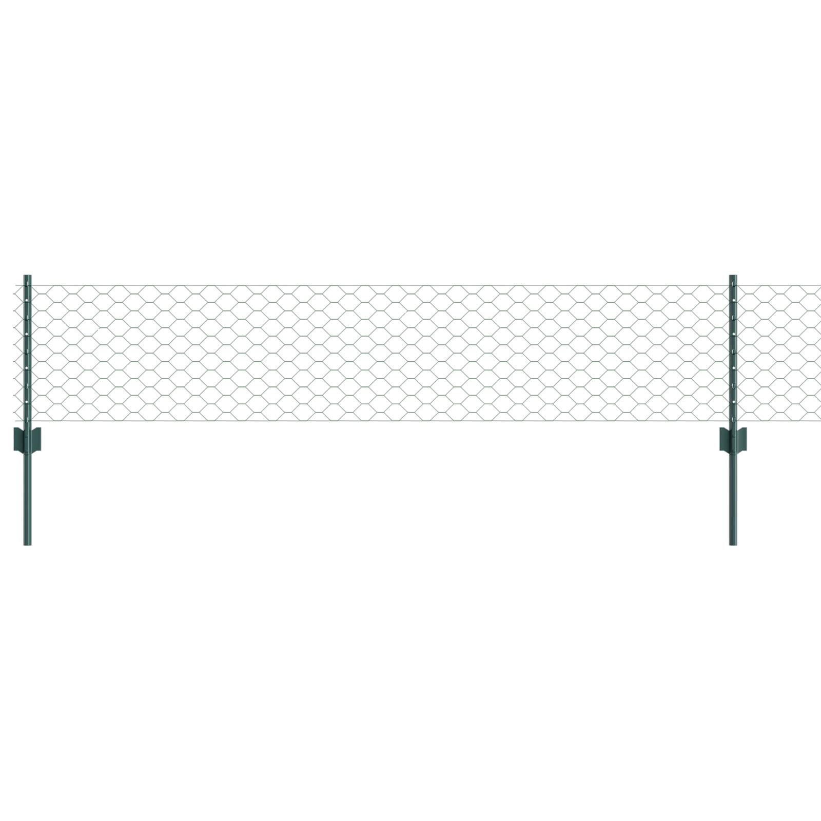 vidaXL Zaunpfosten 5 Stück U-Profil Grün 40 cm Stahl