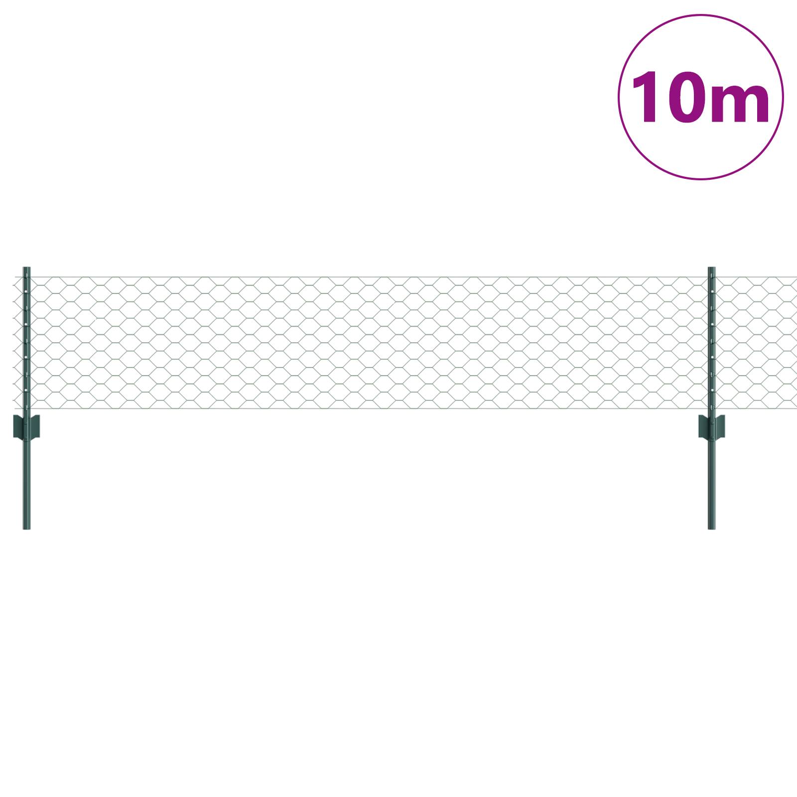 vidaXL Zaunpfosten 5 Stück U-Profil Grün 40 cm Stahl