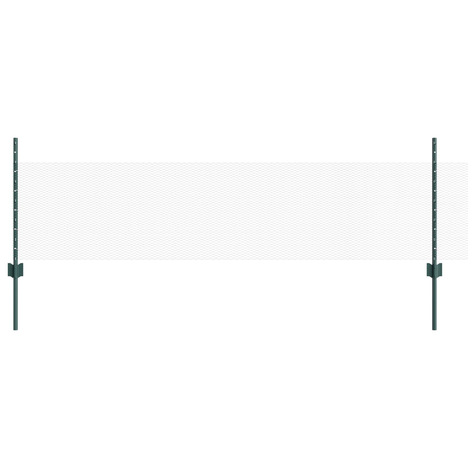 vidaXL Zaunpfosten 5 Stück U-Kanal Grün 60 cm Stahl