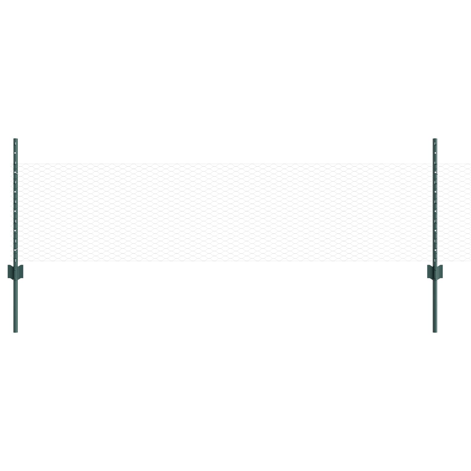 vidaXL Zaunpfosten 11 St. U-Profil Grün 60 cm Stahl
