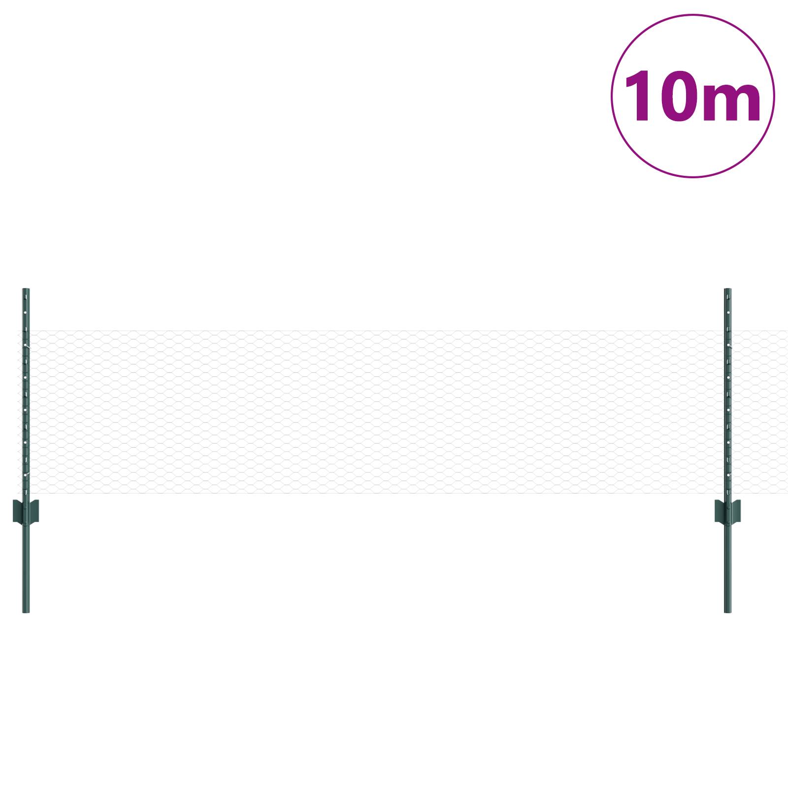 vidaXL Zaunpfosten 11 Stück U-Kanal Grün 60 cm Stahl