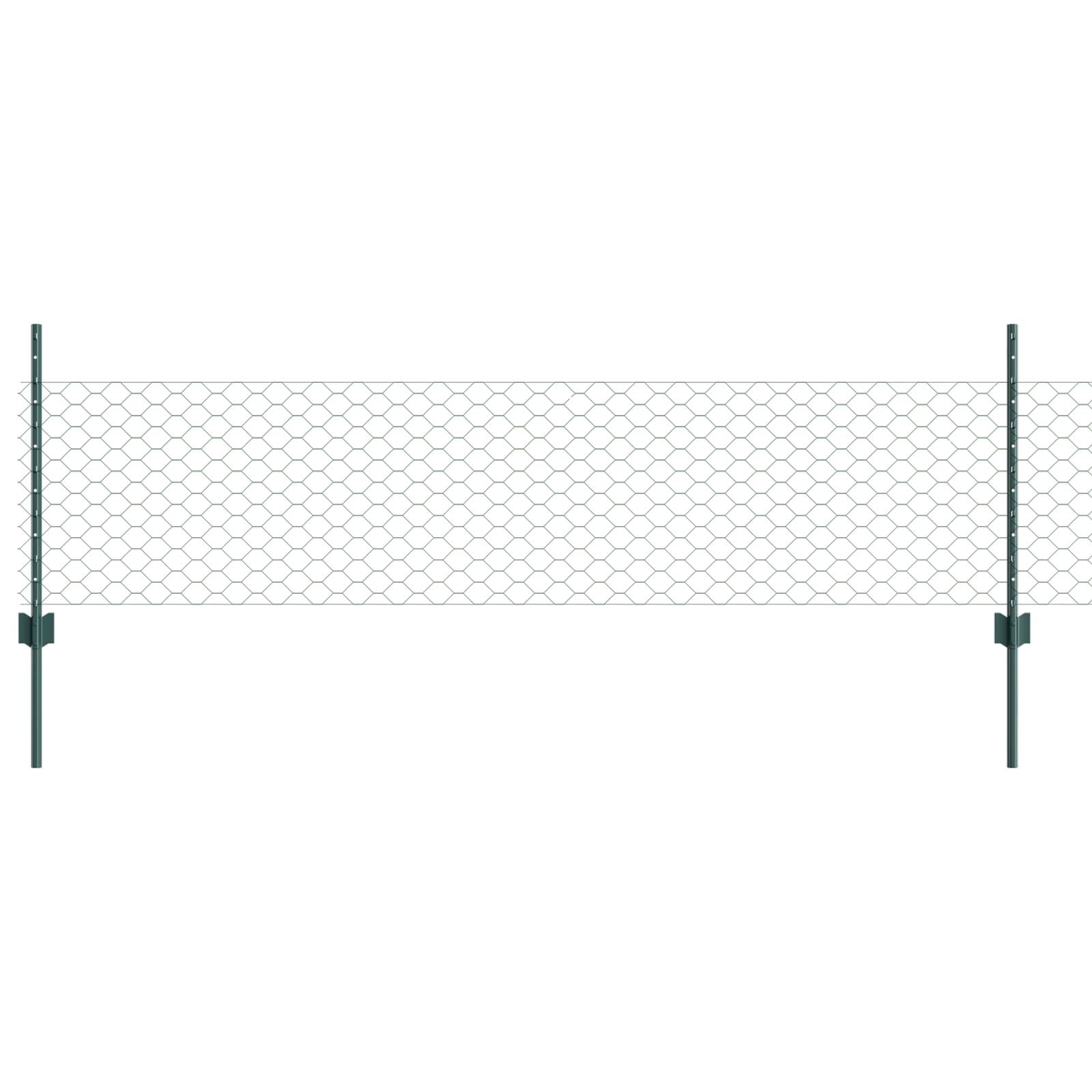 vidaXL Zaunpfosten 11 Stück U-Kanal Grün 60 cm Stahl