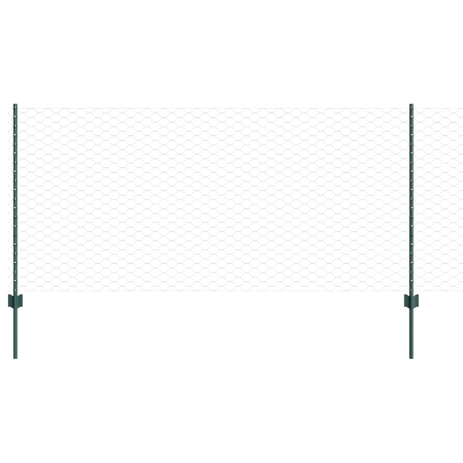 vidaXL Zaunpfosten 11 Stück U-Kanal Grün 100 cm Stahl