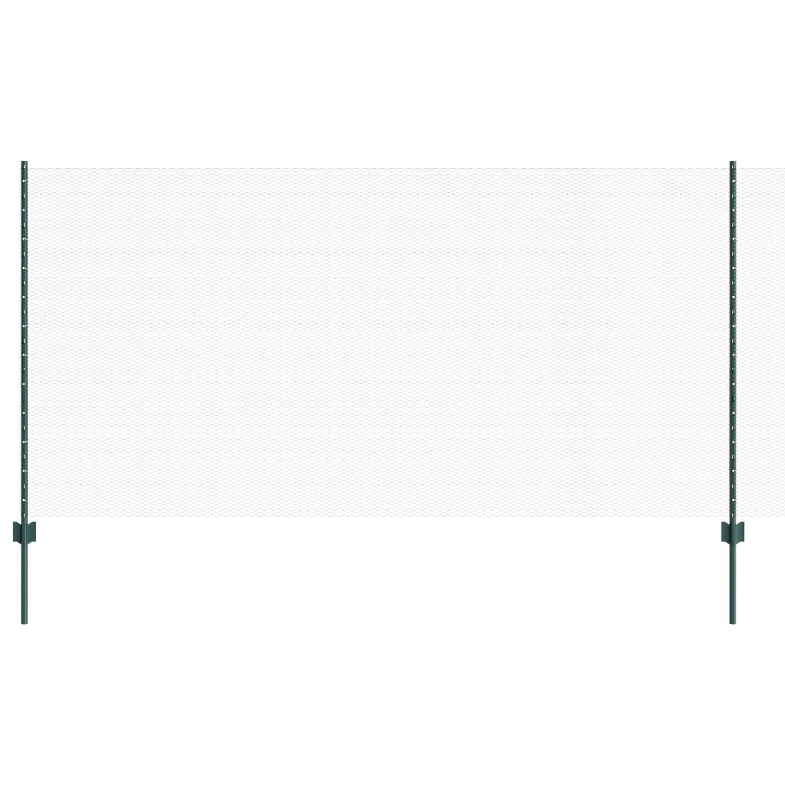 vidaXL Zaunpfosten 11 Stück U-Kanal Grün 120 cm Stahl