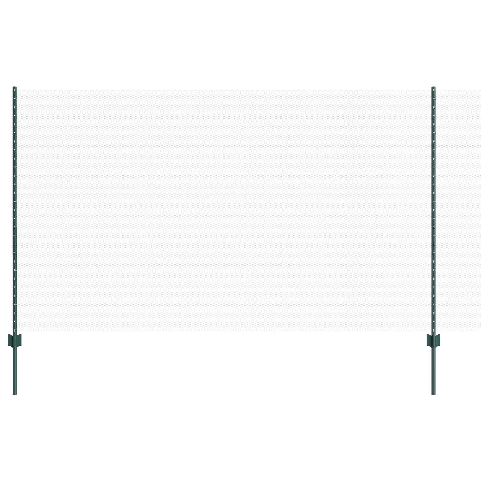 vidaXL Zaunpfosten 11 Stück U-Kanal Grün 140 cm Stahl