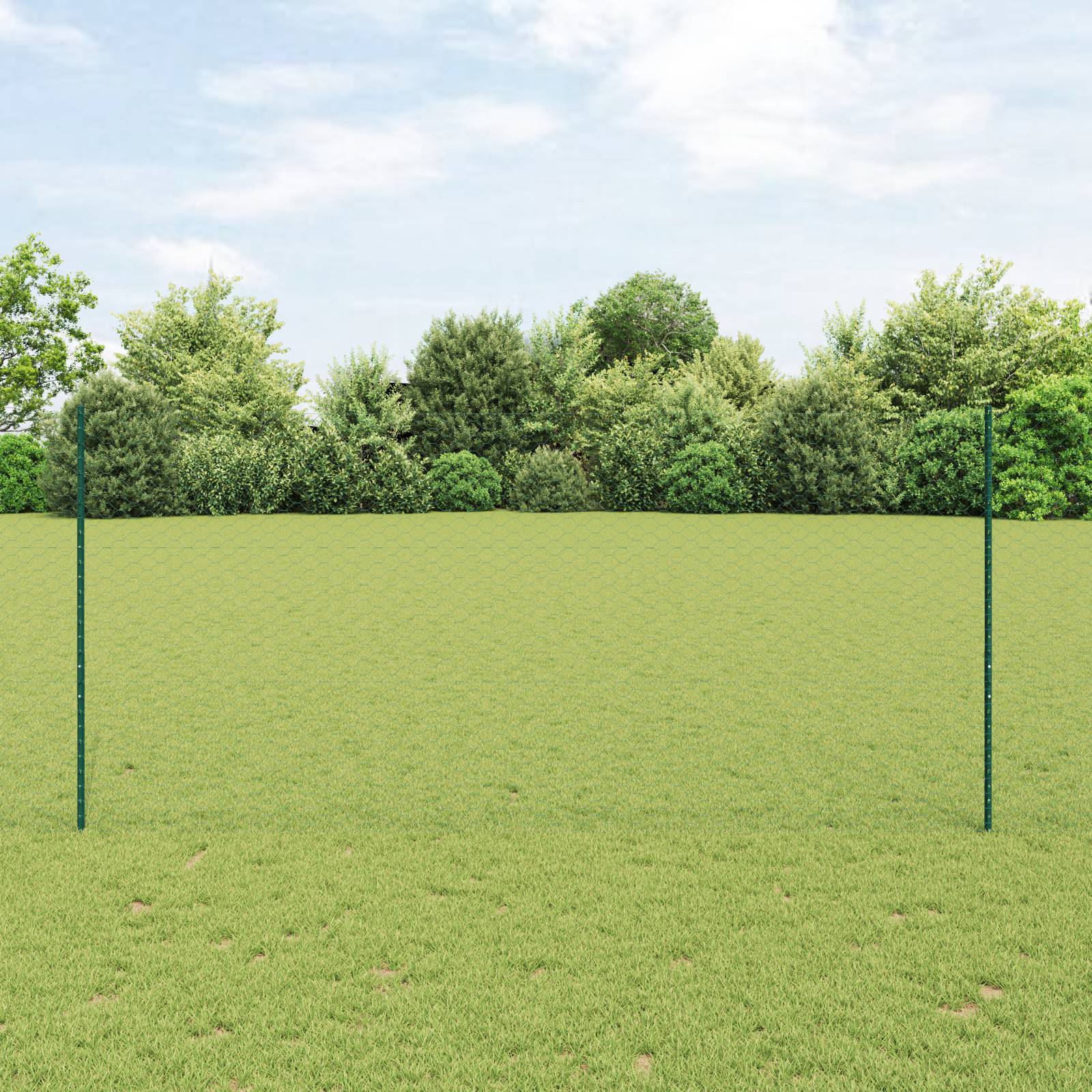 vidaXL Zaunpfosten 11 Stück U-Profil Grün 140 cm Stahl