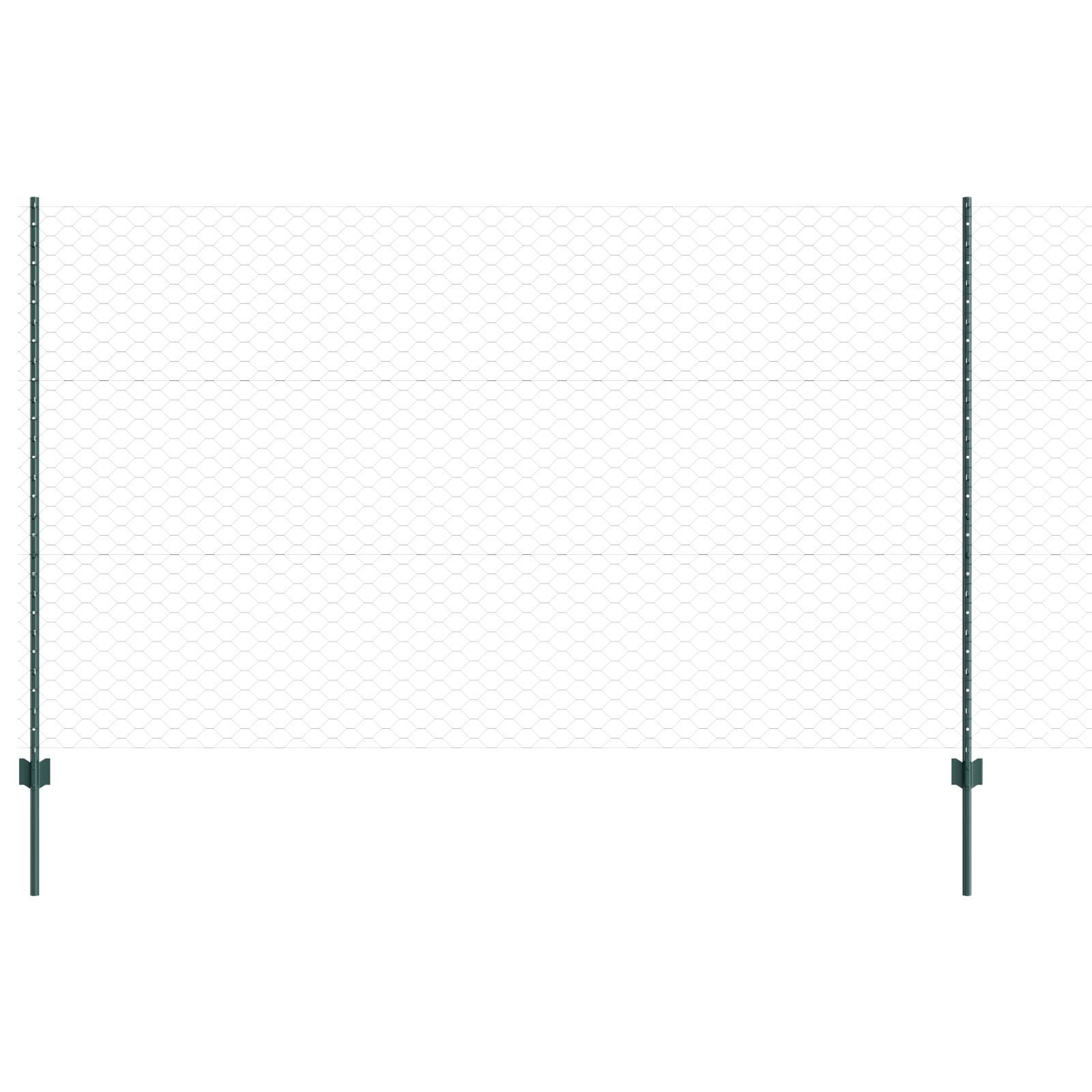 vidaXL Zaunpfosten 11 Stück U-Profil Grün 140 cm Stahl