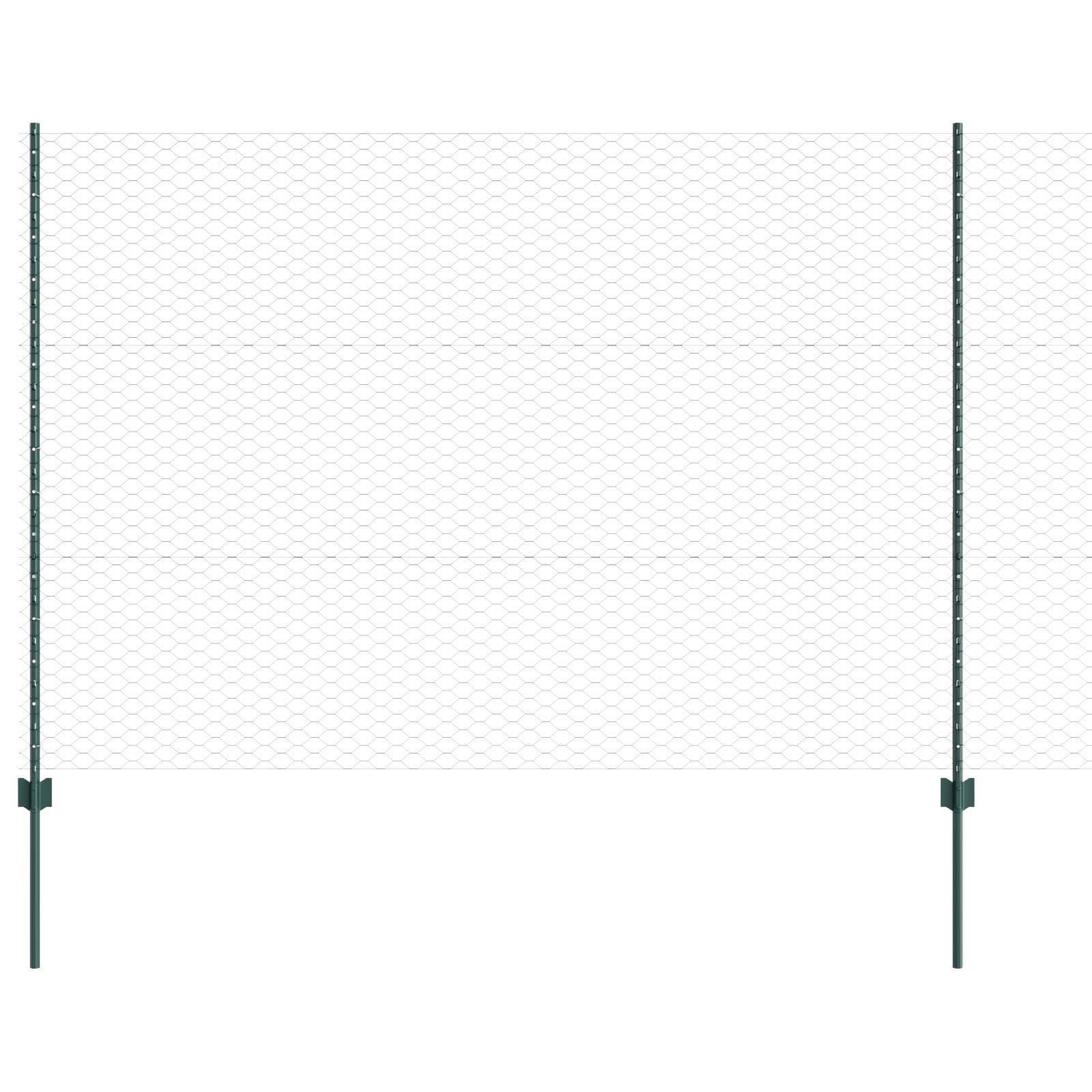 vidaXL Gartenzaun-Set Set aus 2 Grün Metall, Kunststoff 25 x 1,5 m