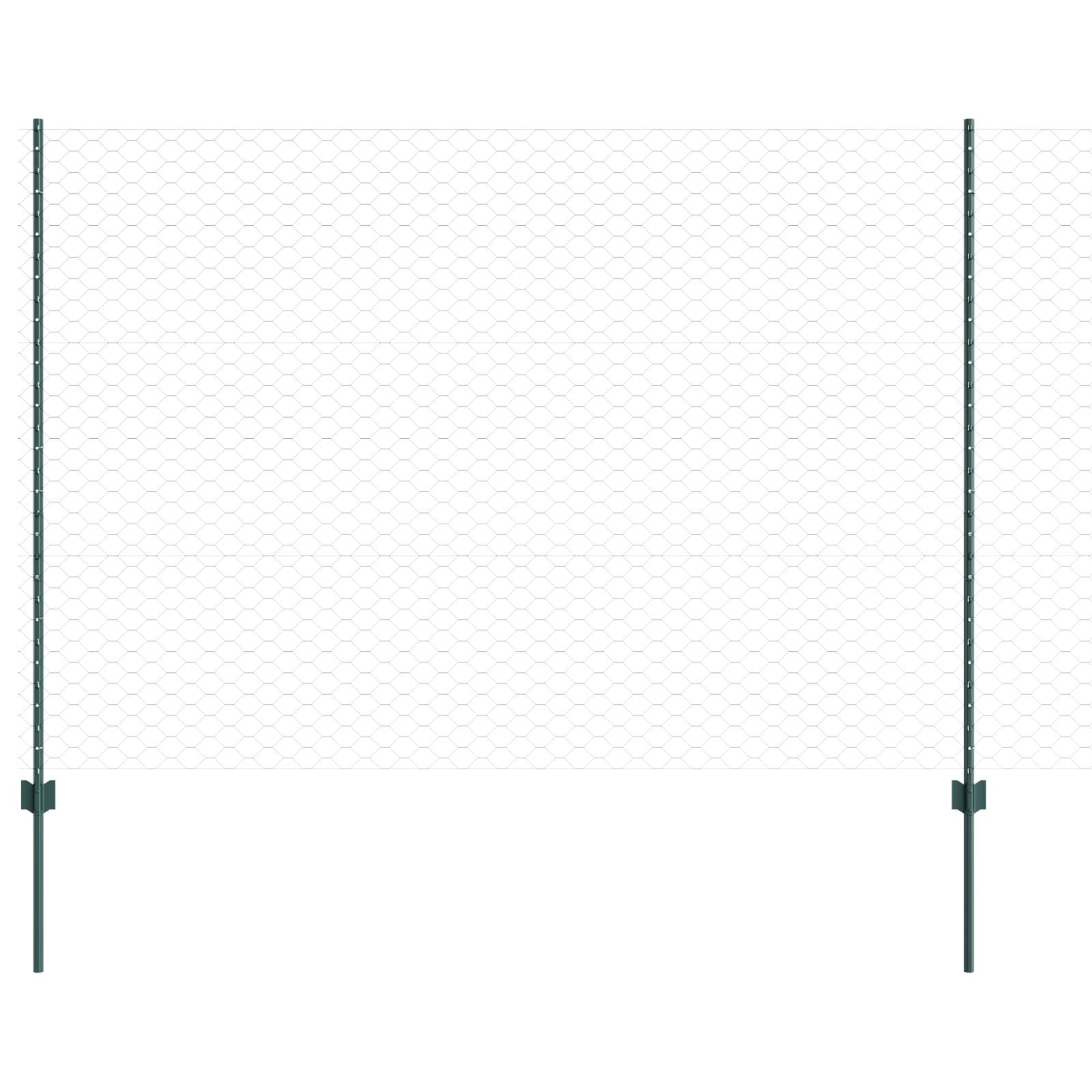 vidaXL Gartenzaun Set 2er Set Grün Metall 25 x 1,5 m Gartenzaun