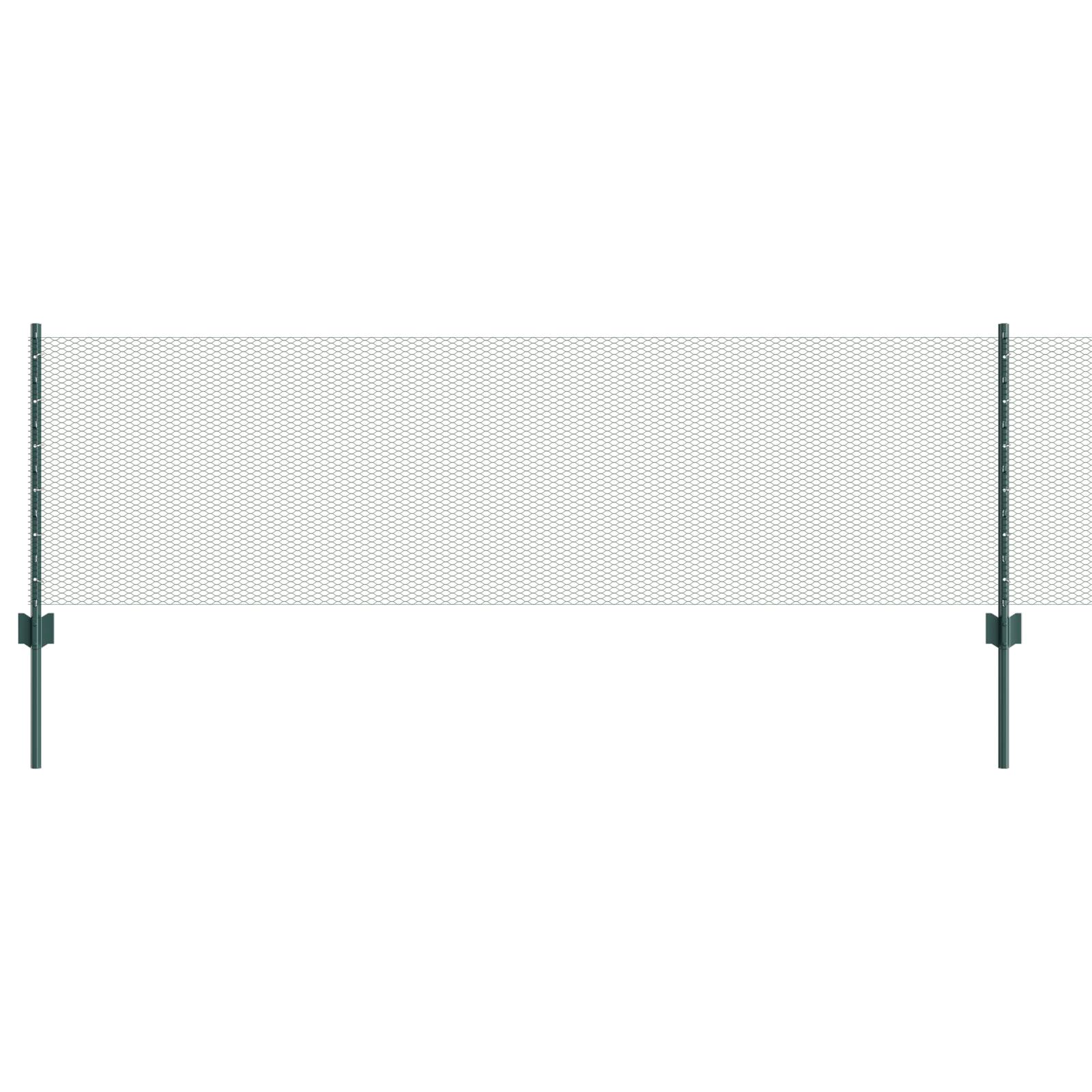 vidaXL Zaunpfosten 11 Stück U-Kanal Grün 60 cm Stahl