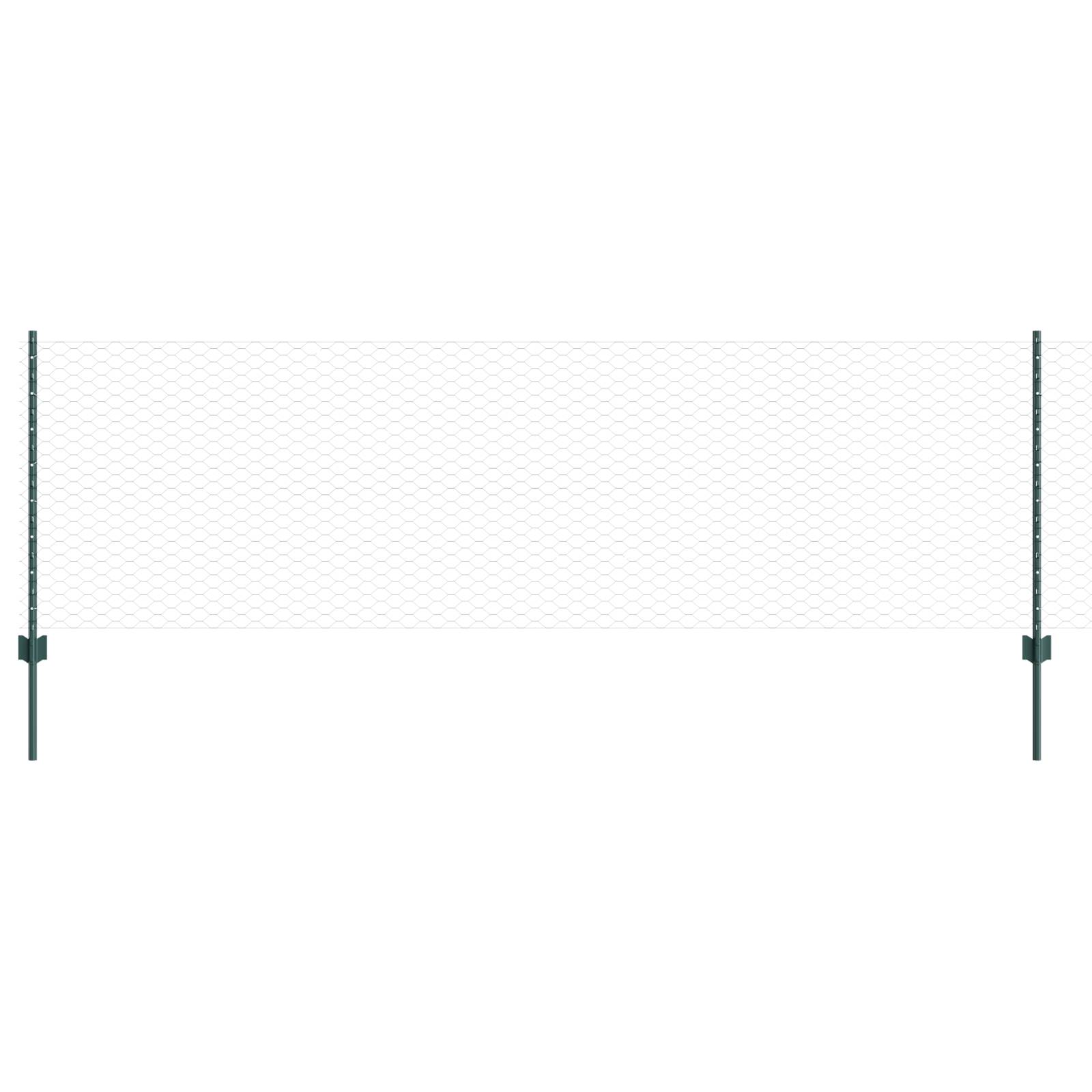 vidaXL Zaunpfosten 11 Stk. U-Kanal Grün 80 cm Stahl