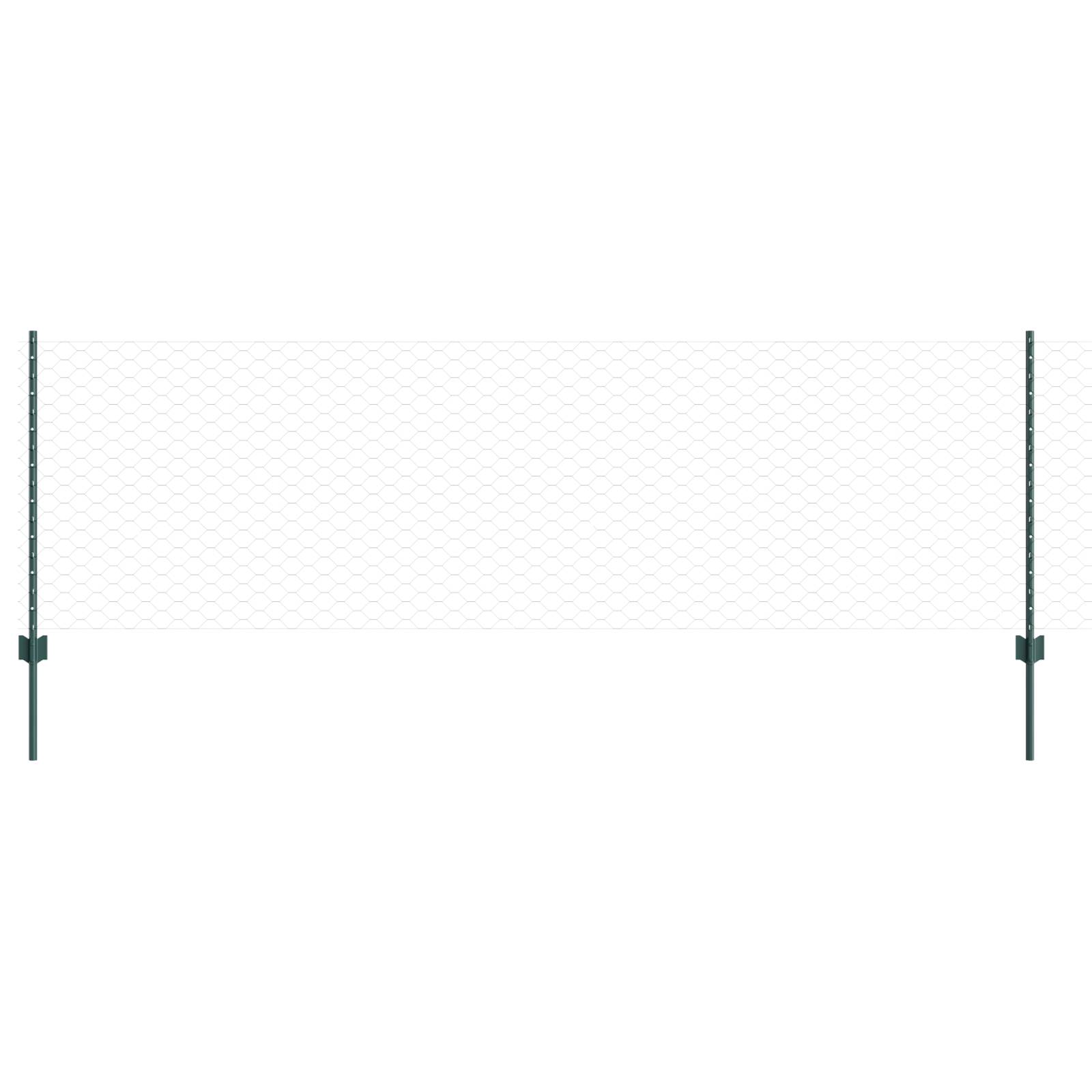 vidaXL Zaunpfosten 11 Stück U-Kanal Grün 80 cm Stahl