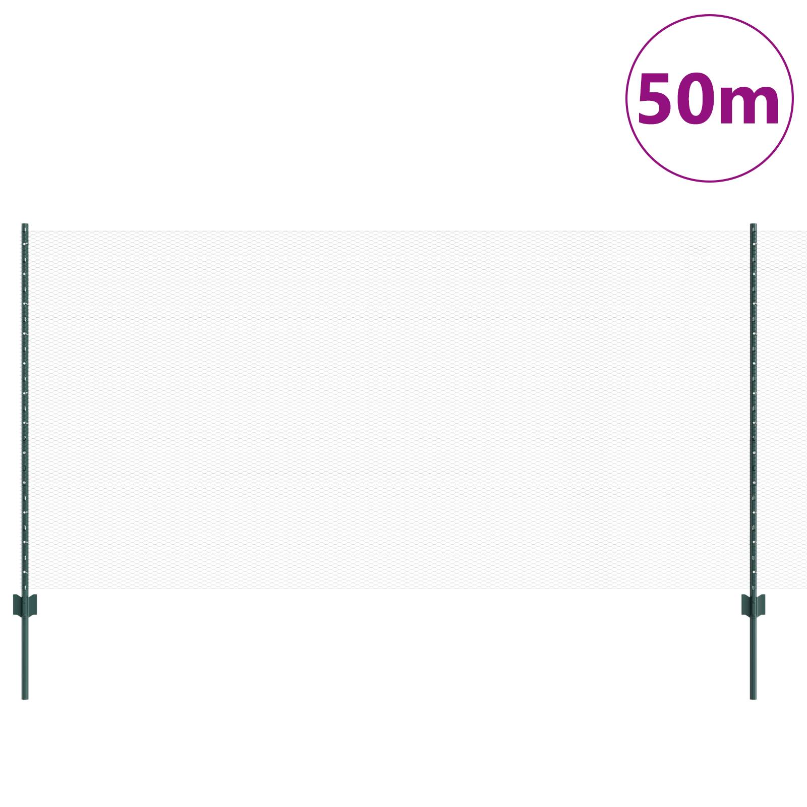 vidaXL Zaunpfosten 11 Stk U-Profil Grün 120 cm Stahl