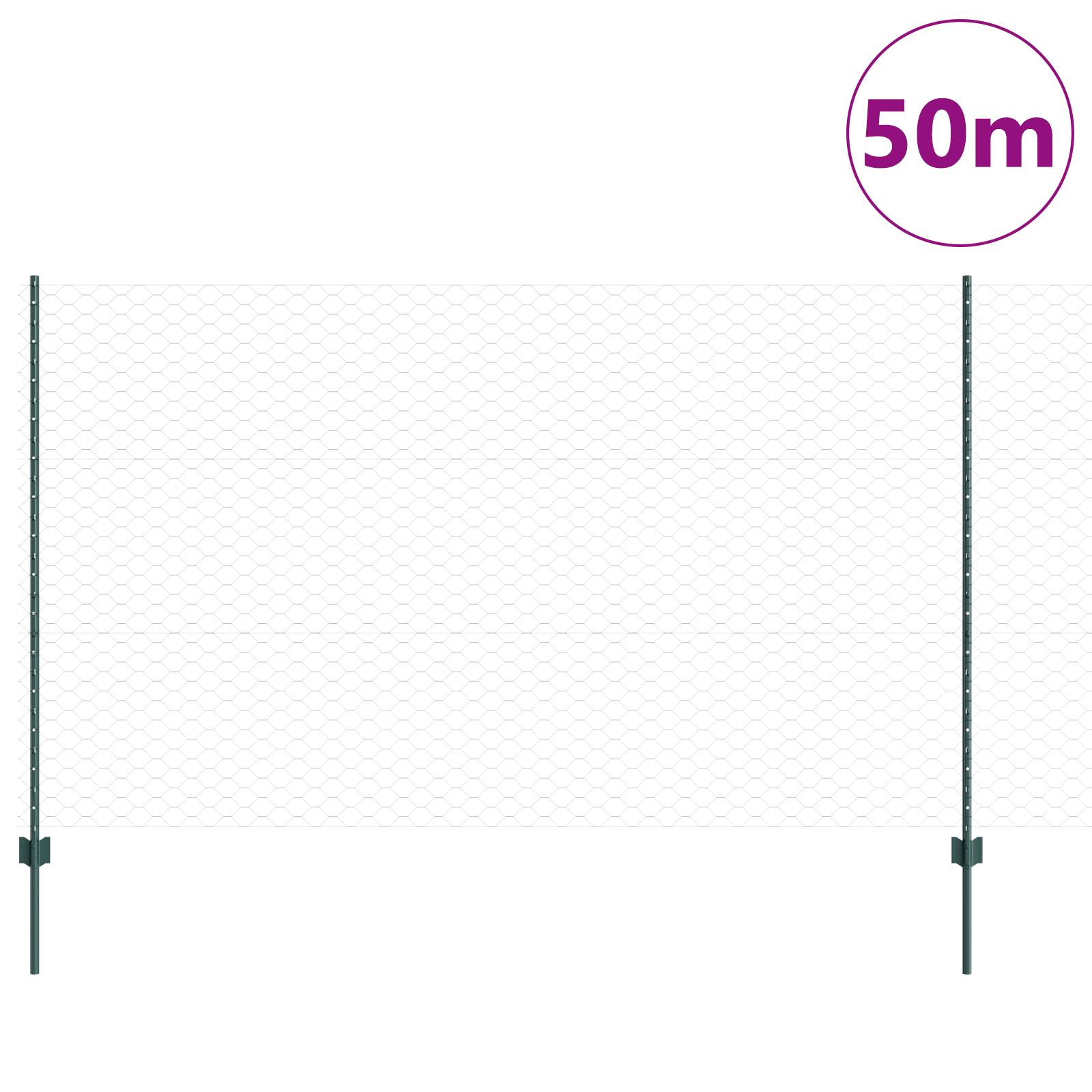 vidaXL Zaunpfosten 11 Stück U-Profil Grün 140 cm Stahl