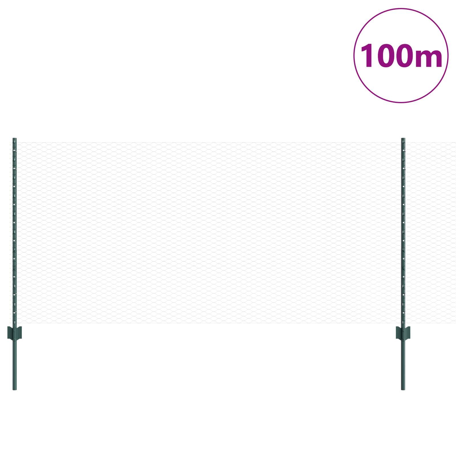 vidaXL Zaunpfosten 11 Stk U-Profil Grün 100 cm Stahl