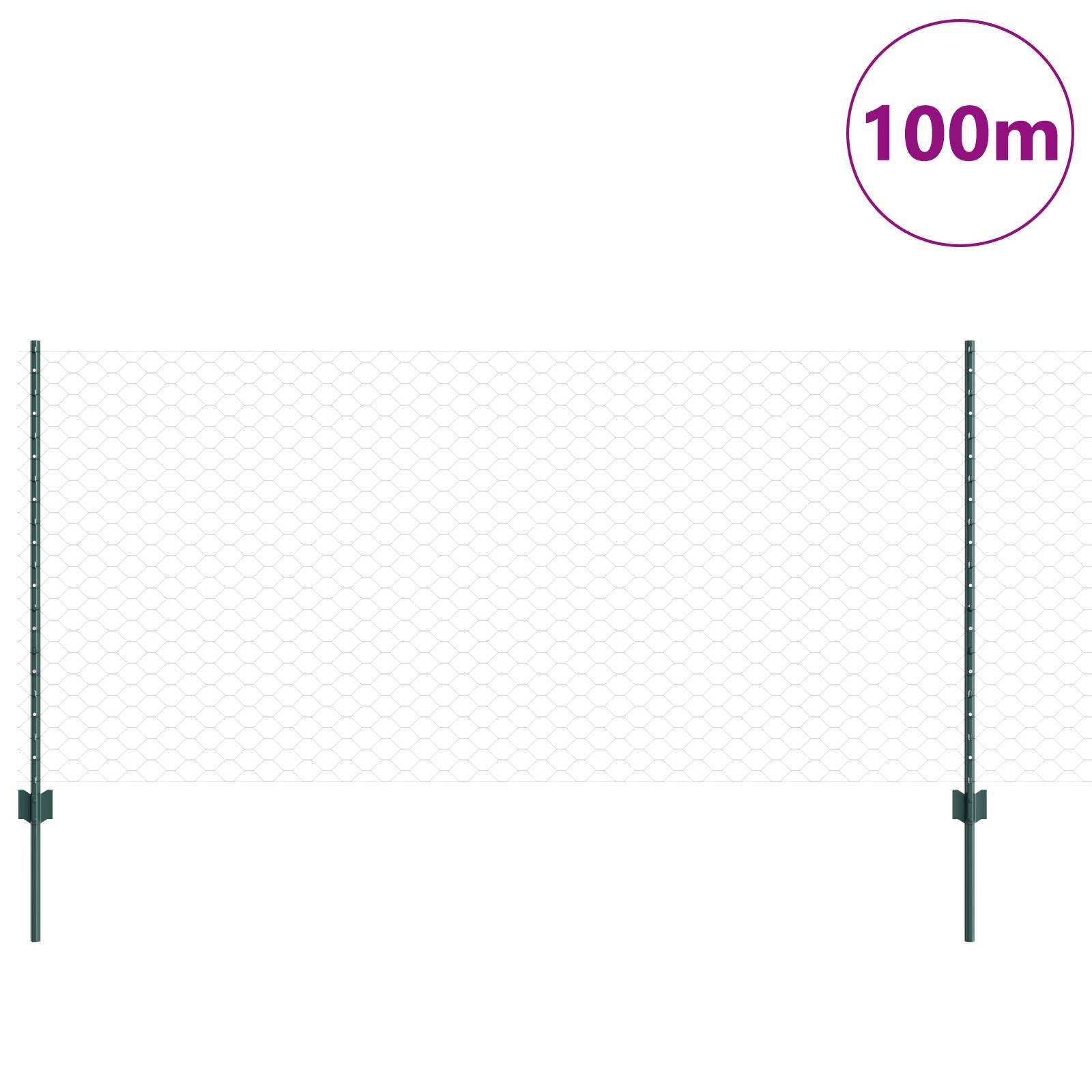 vidaXL Zaunpfosten 11 Stück U-Kanal Grün 100 cm Stahl