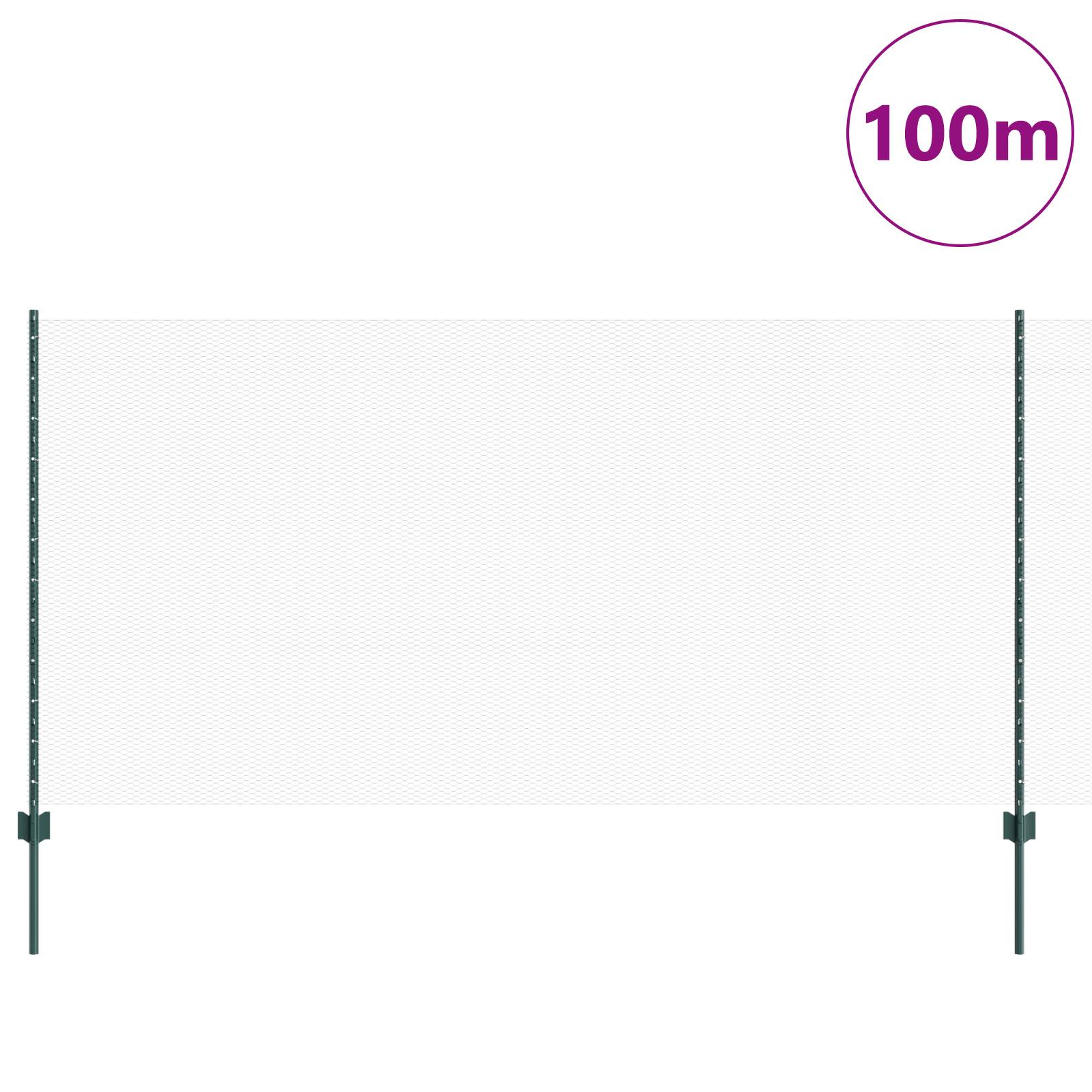 vidaXL Zaunpfosten 11 Stück U-Kanal Grün 120 cm Stahl