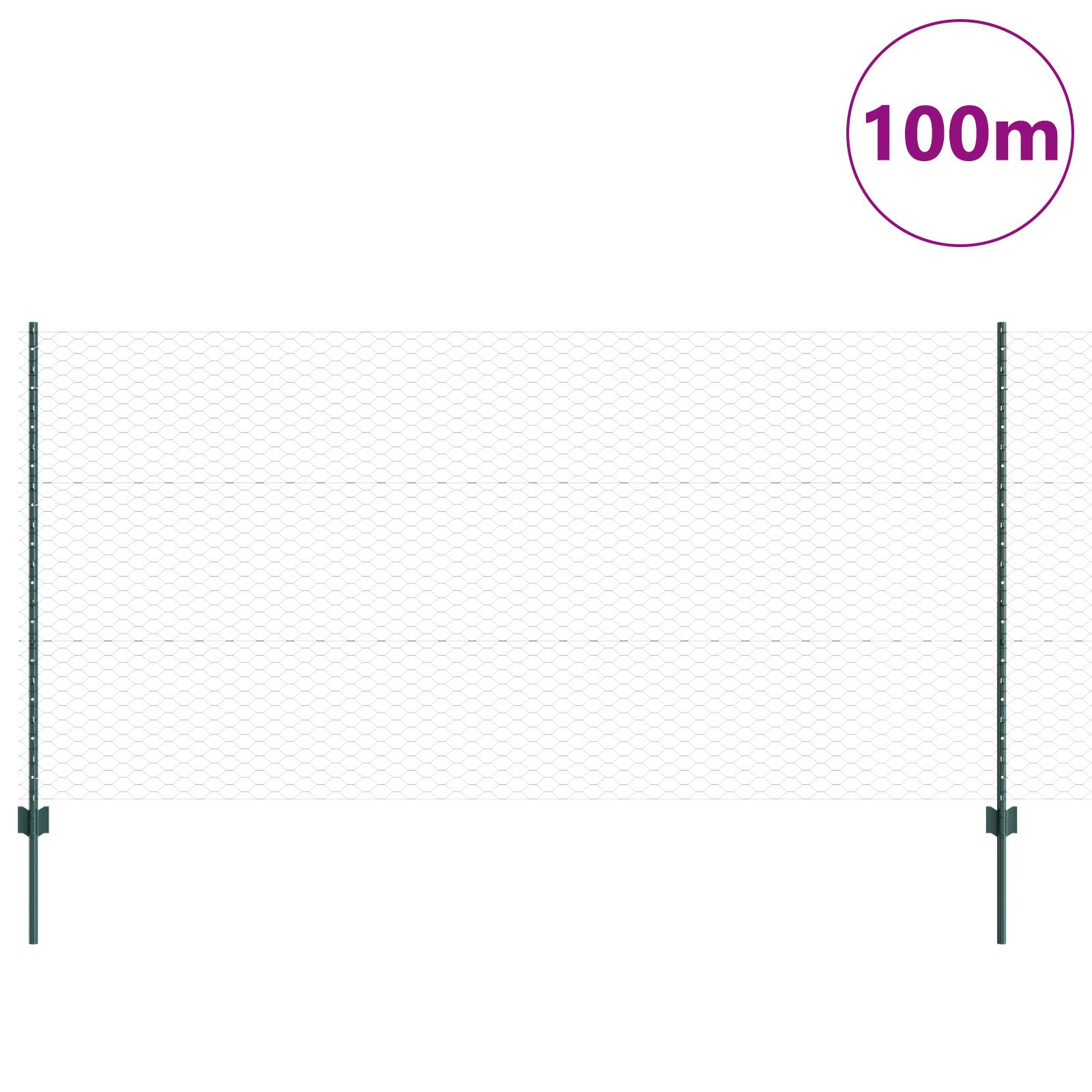 vidaXL Zaunpfosten 11 Stück U-Kanal Grün 120 cm Stahl