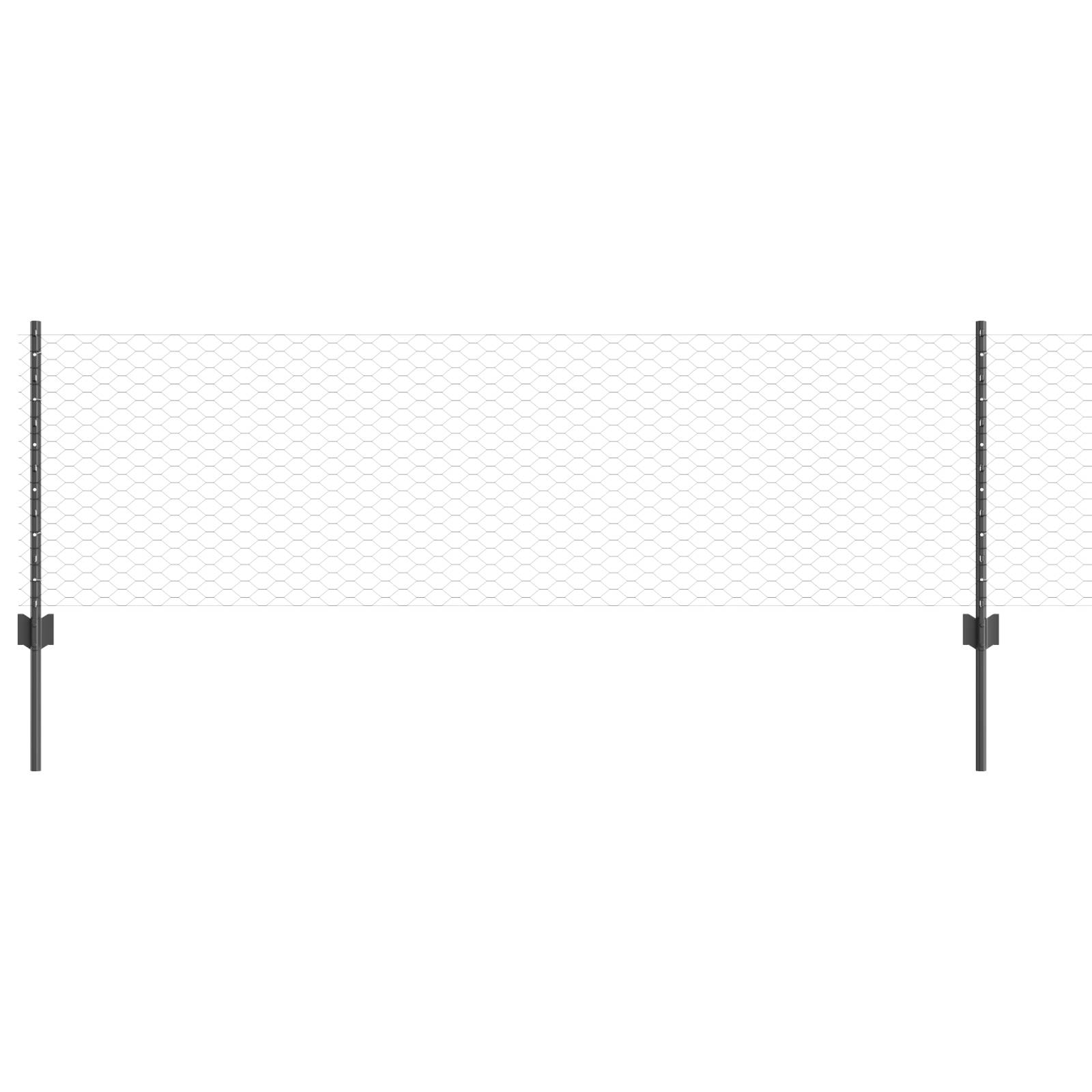 vidaXL Zaunpfosten 5 Stück U-Profil Grau 60 cm Stahl
