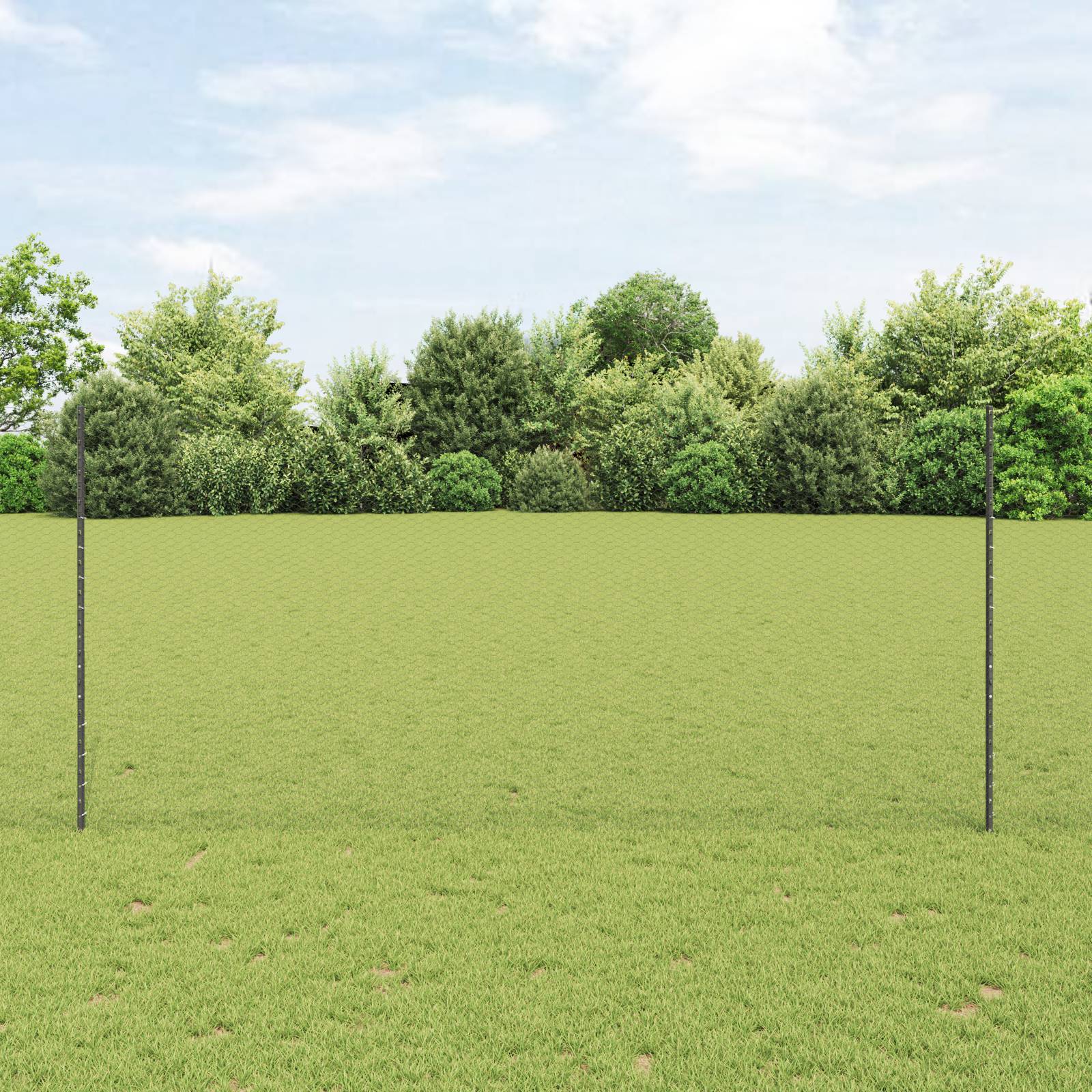 vidaXL Zaunpfähle 22 Stück U-Kanal Grau 140 cm Stahl