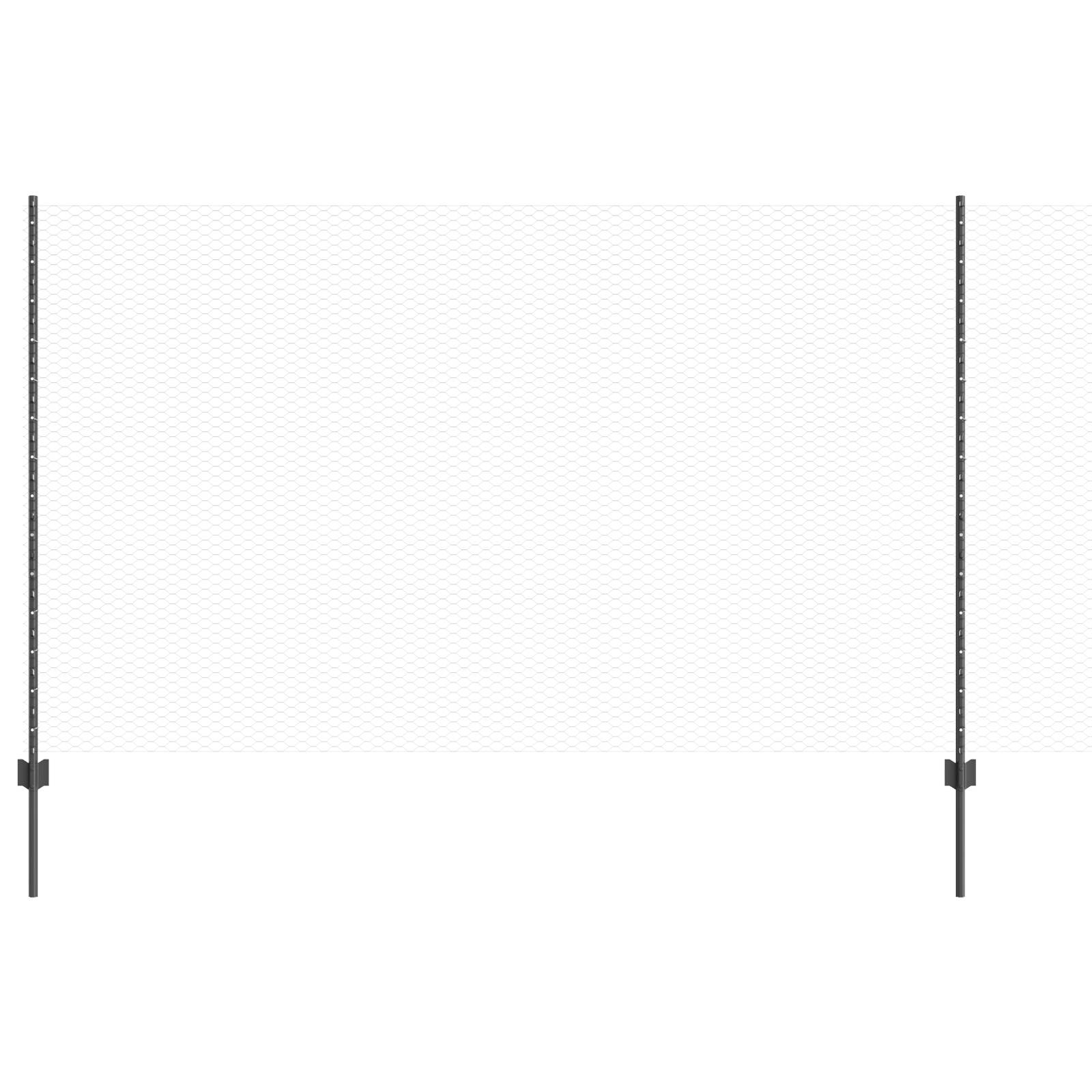 vidaXL Zaunpfähle 22 Stück U-Kanal Grau 140 cm Stahl