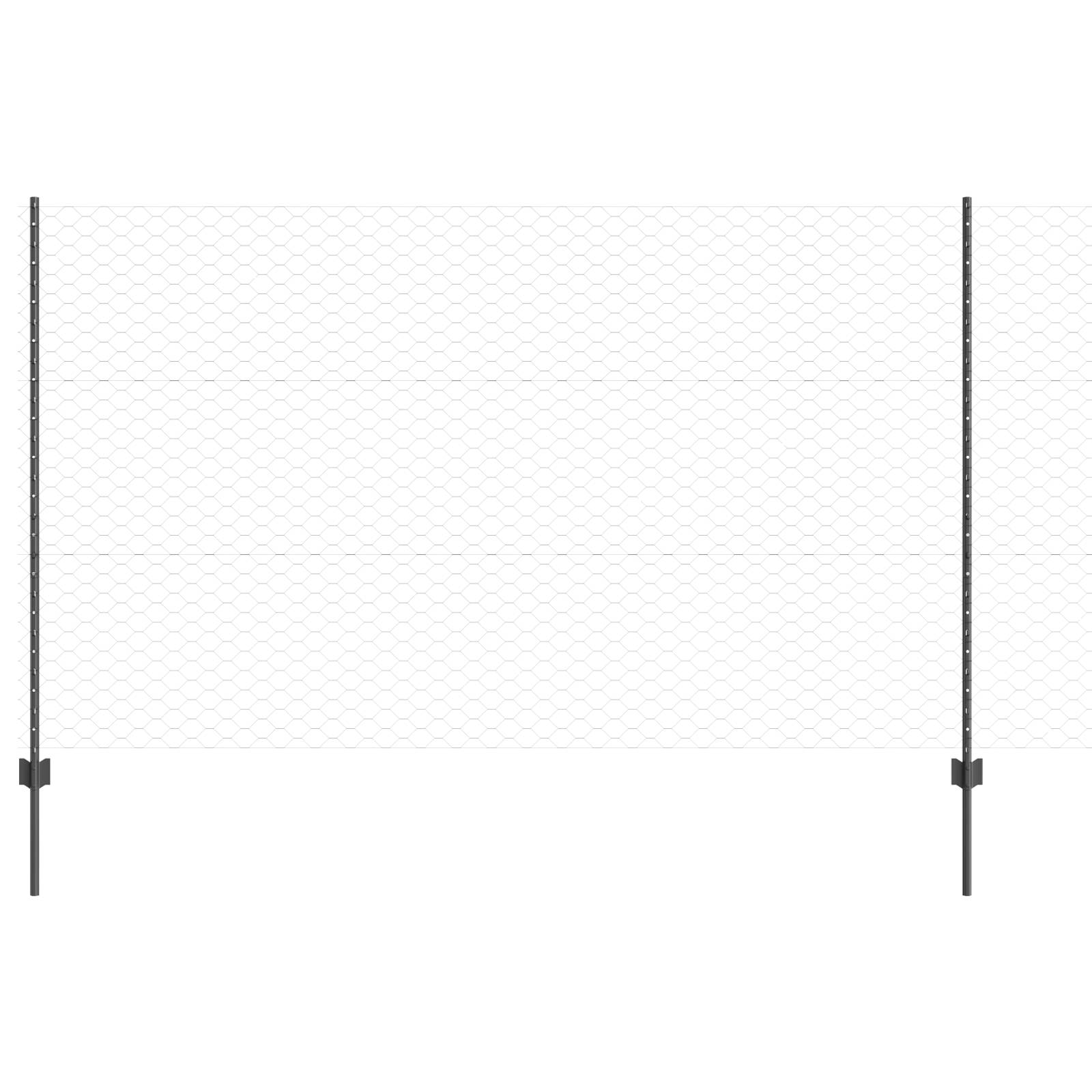 vidaXL Zaunpfosten 22 Stück U-Channel Grau 140 cm Stahl