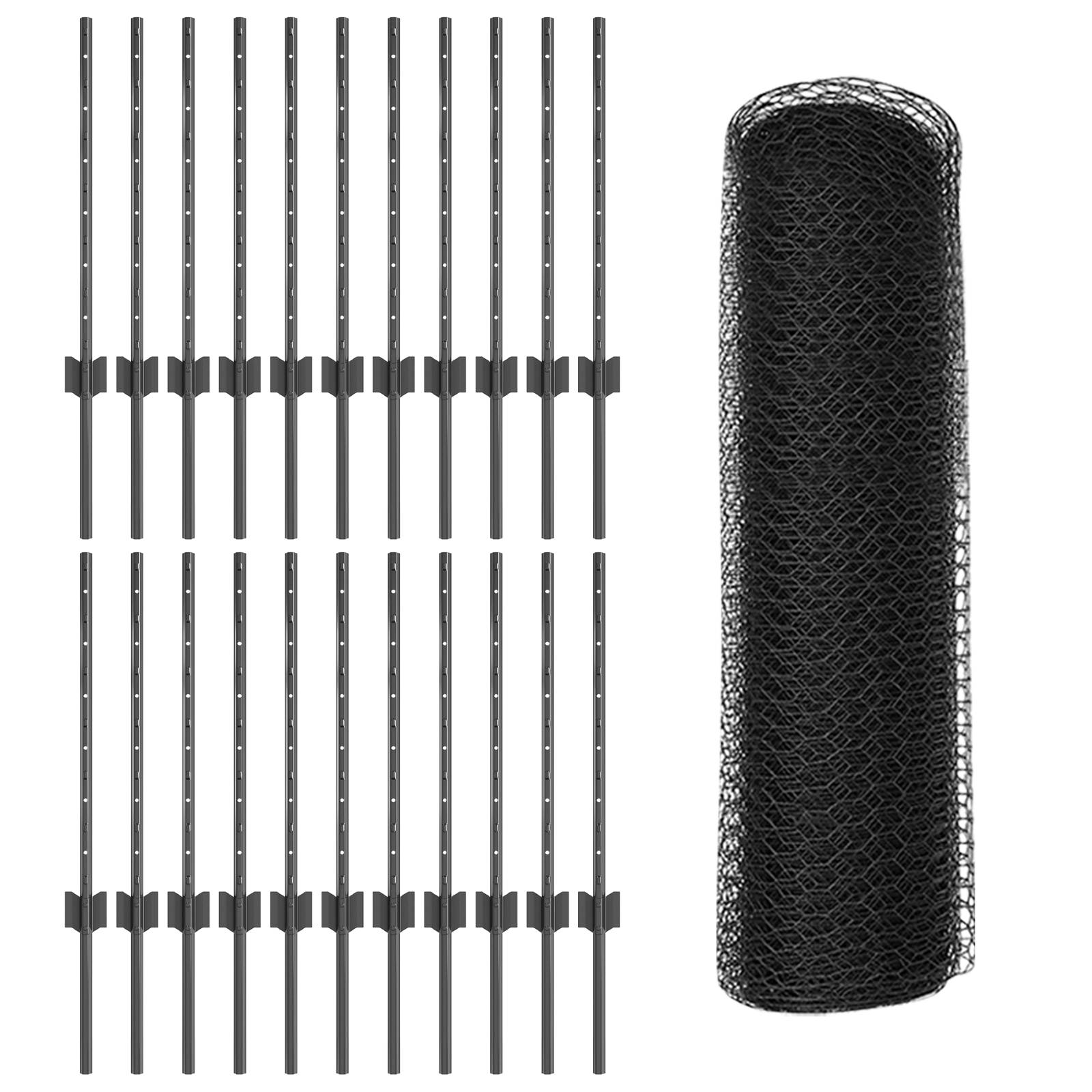 vidaXL Zaunpfosten 11 Stück U-Kanal Grau 60 cm Stahl