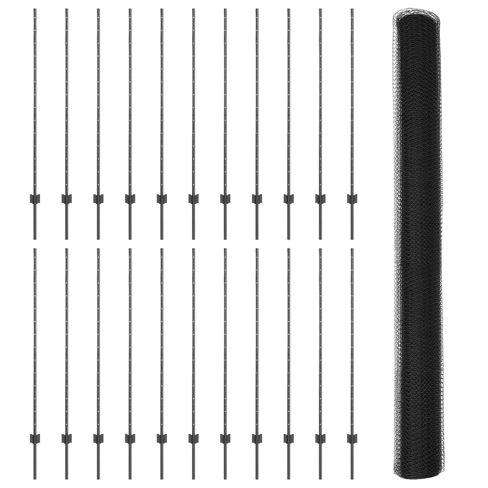 vidaXL Zaunpfosten 22 Stk U-Kanal Grau 140 cm Stahl