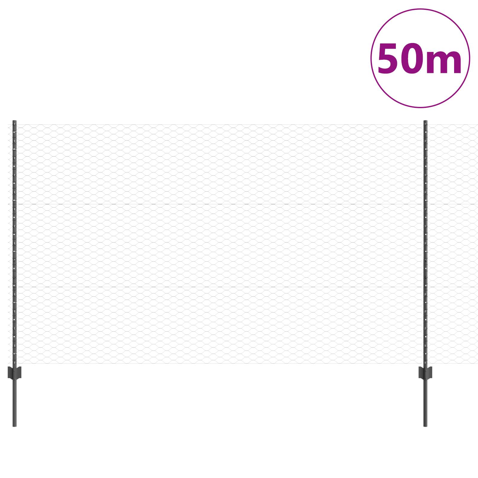 vidaXL Zaunpfosten 22 Stück U-Kanal Grau 140 cm Stahl