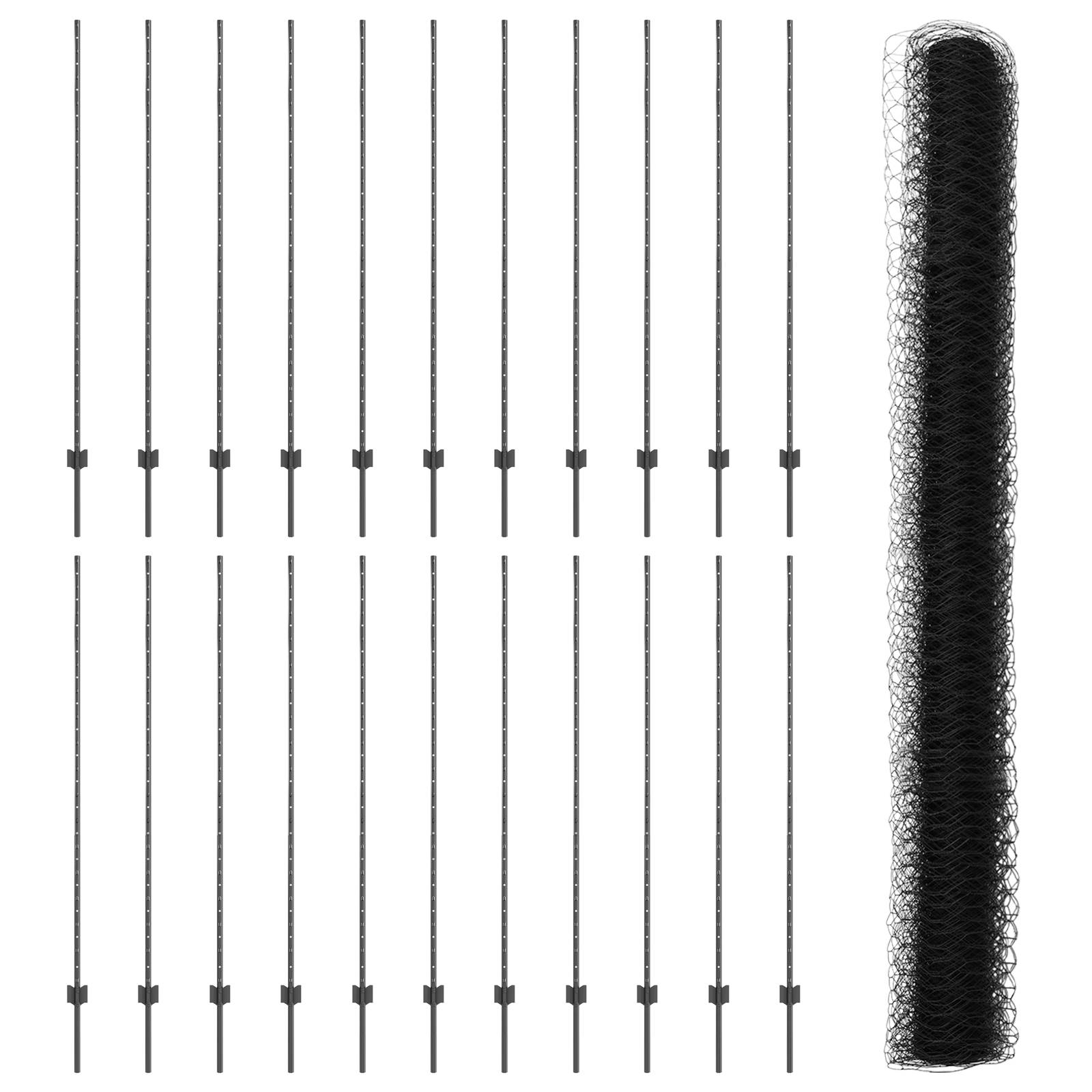 vidaXL Zaunpfosten 22 Stück U-Kanal Grau 160 cm Stahl