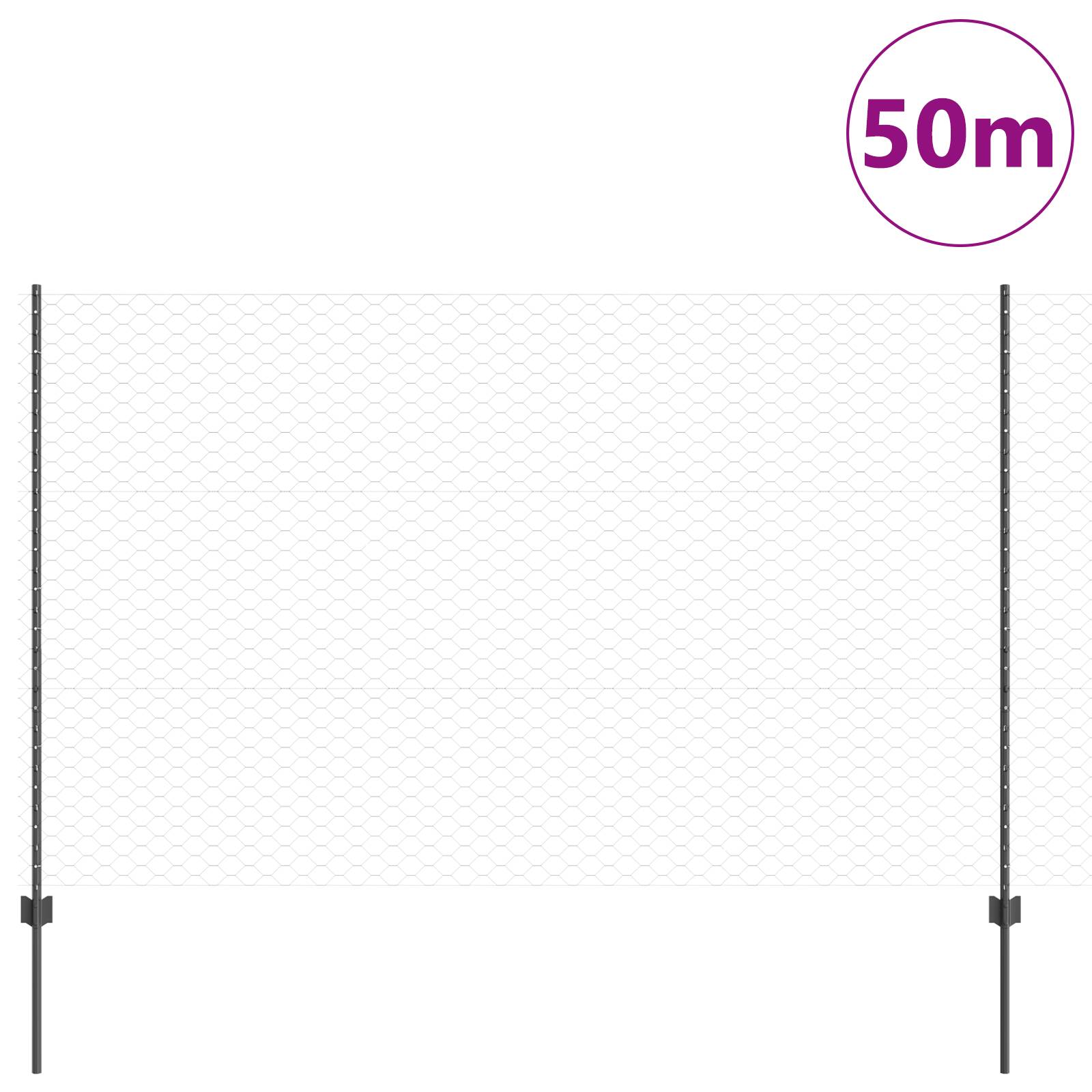vidaXL Zaunpfosten 22 Stück U-Kanal Grau 150 cm Stahl