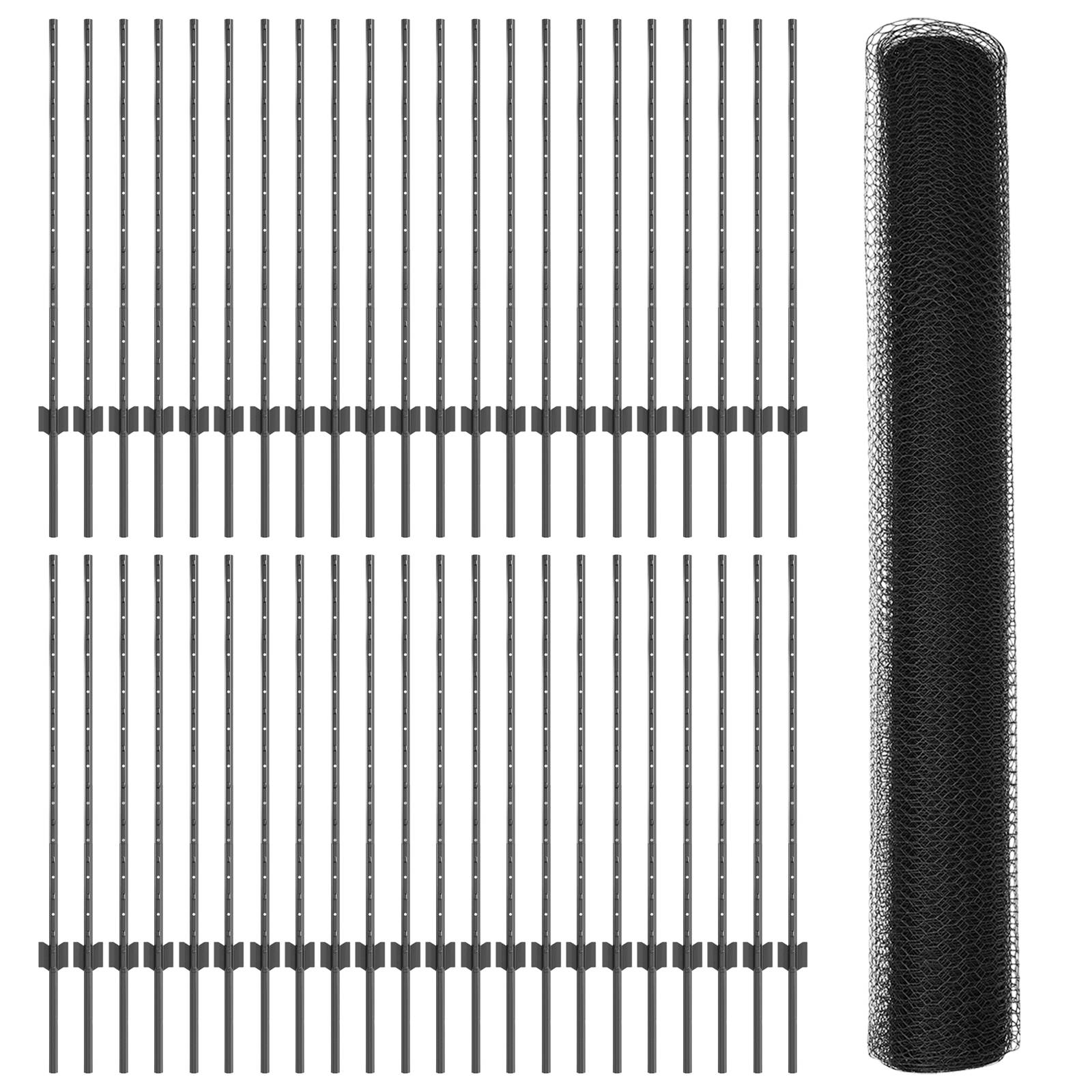 vidaXL Zaunpfosten 22 Stück U-Profil Grau 100 cm Stahl