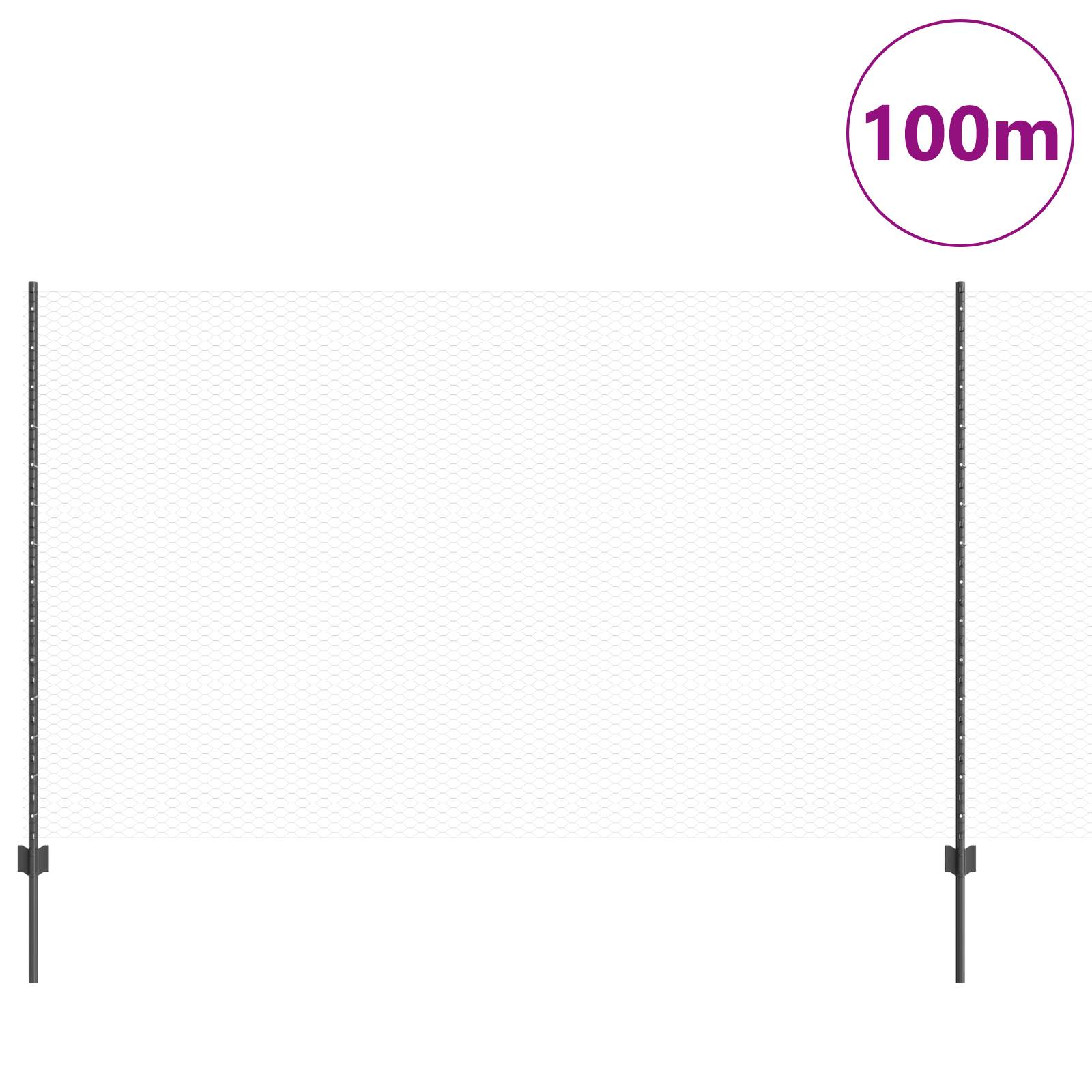 vidaXL Zaunposts 22 Stück U-Kanal Grau 140 cm Stahl