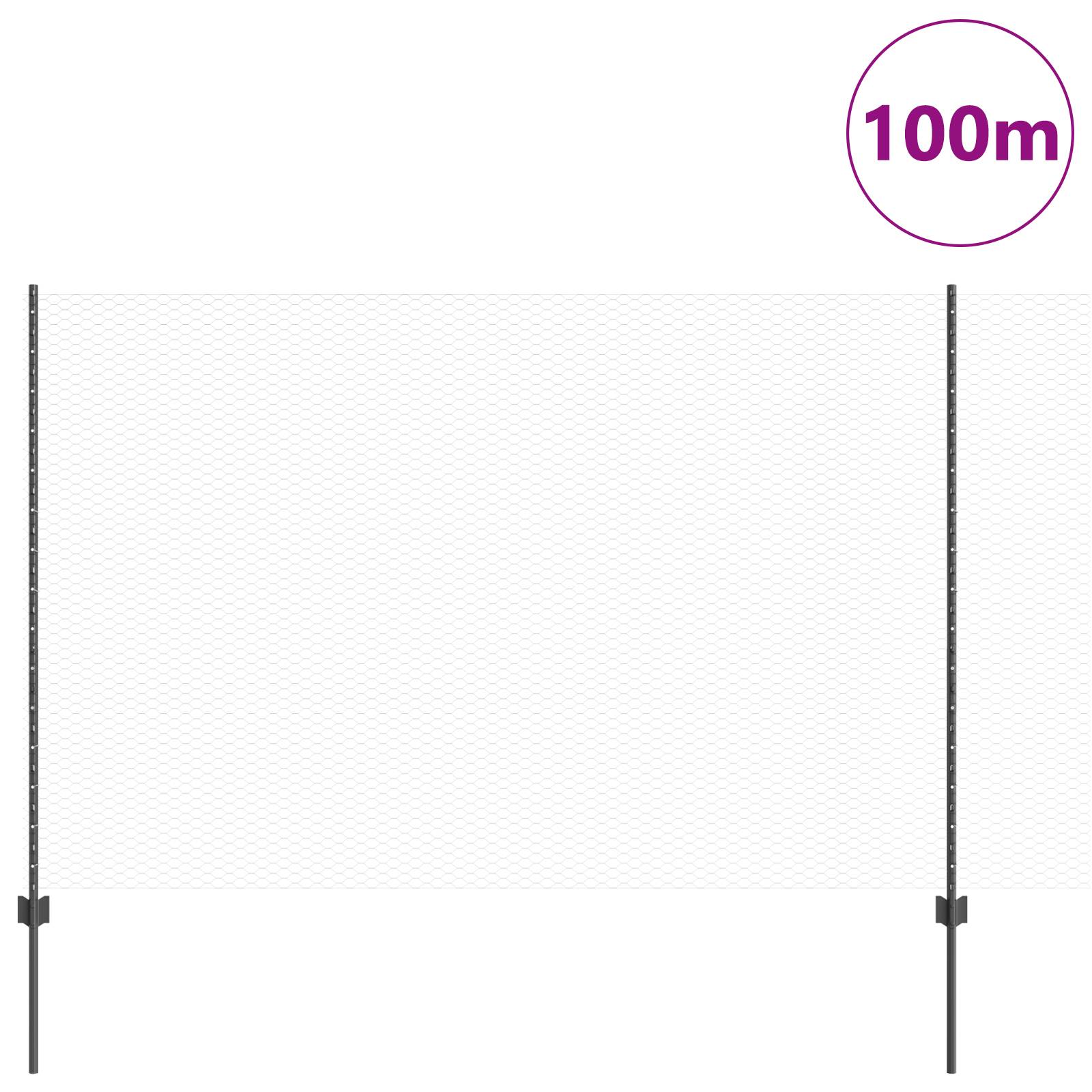 vidaXL Zaunpfosten 22 Stück U-Kanal Grau 150 cm Stahl