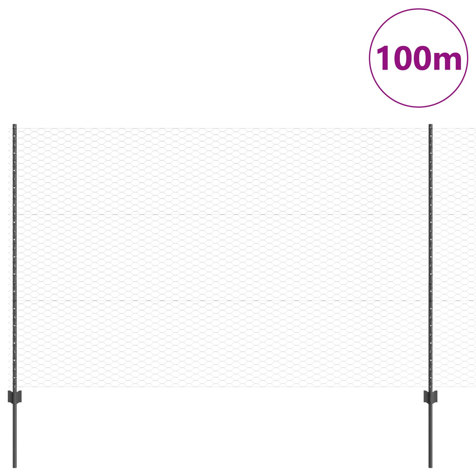vidaXL Zaunpfosten 22 Stück U-Kanal Grau 150 cm Stahl