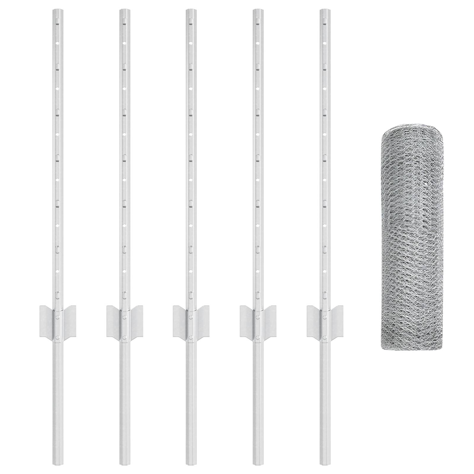 vidaXL Zaunpfosten 5 Stück U-Kanal 60 cm Verzinkter Stahl