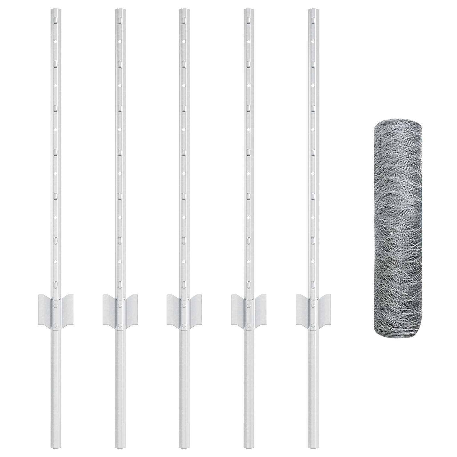 vidaXL Zaunpfosten 5 Stk U-Kanal 60 cm Verzinkter Stahl