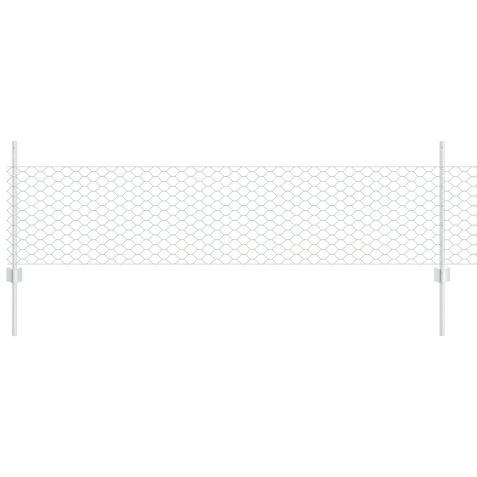 vidaXL Zaunpfosten 11 Stück U-Profil 60 cm verzinkter Stahl