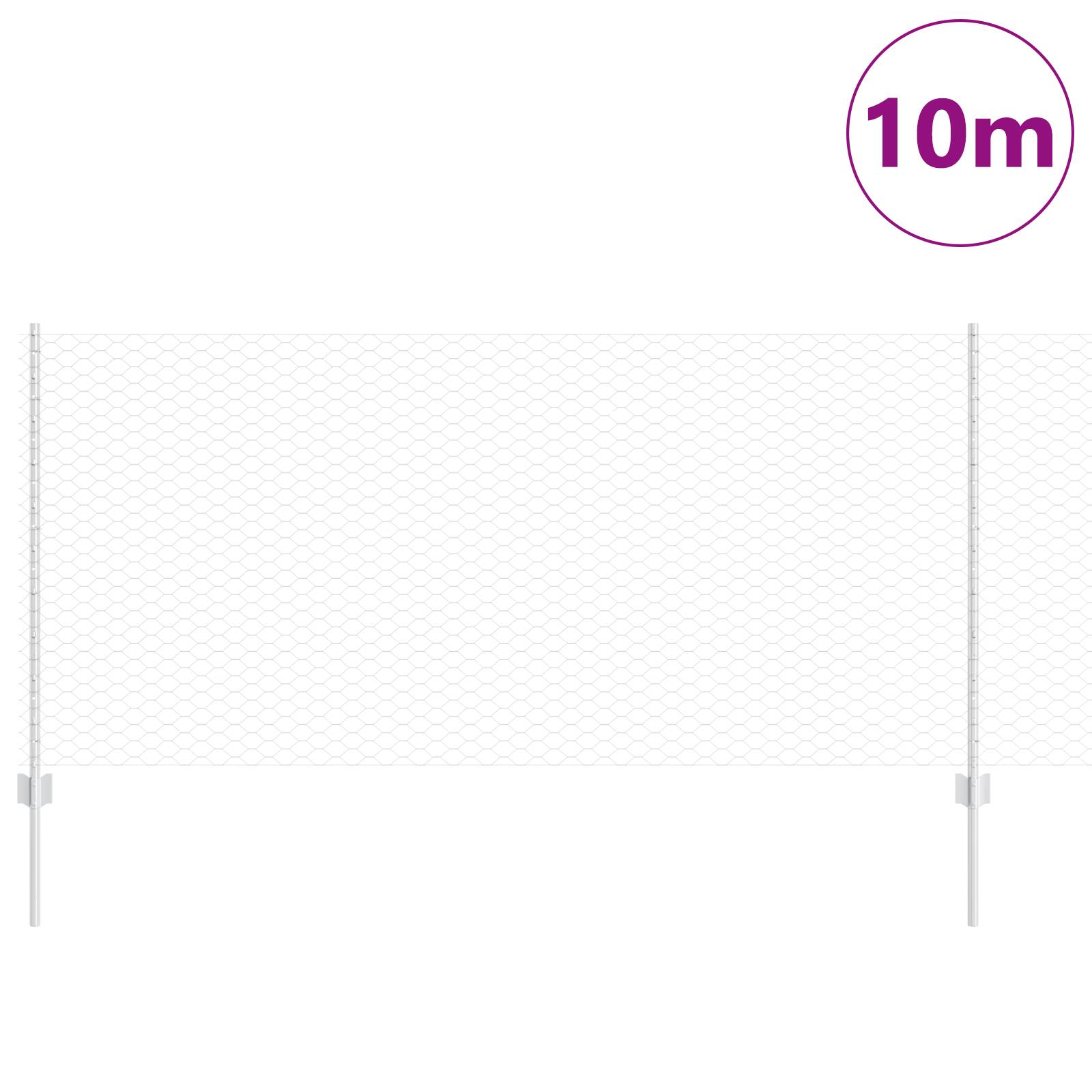 vidaXL Zaunpfosten 10 Stück U-Kanal 100 cm galvanisierter Stahl