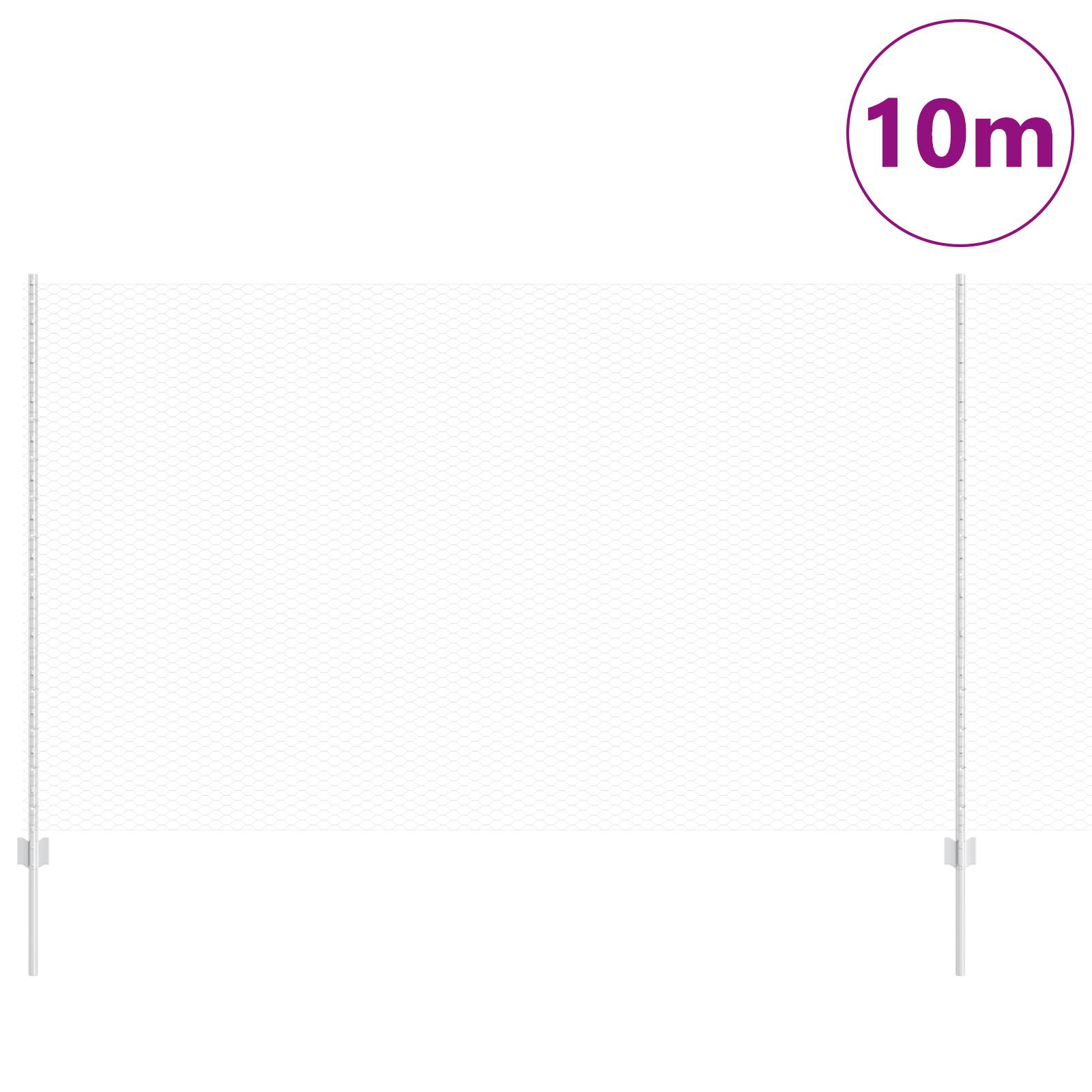 vidaXL Zaunpfosten 10 Stück U-Profil 140 cm verzinkter Stahl