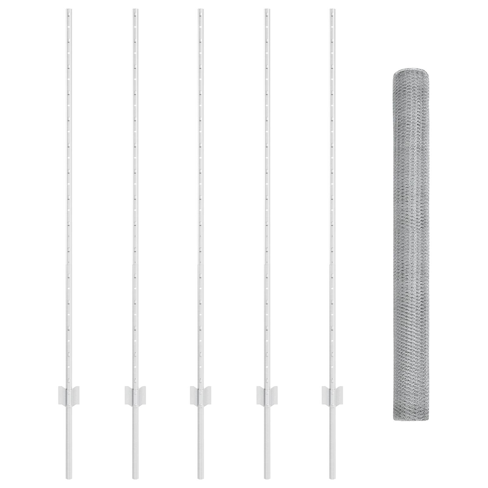 vidaXL Zaunpfosten 10 Stück U-Profil 140 cm verzinkter Stahl